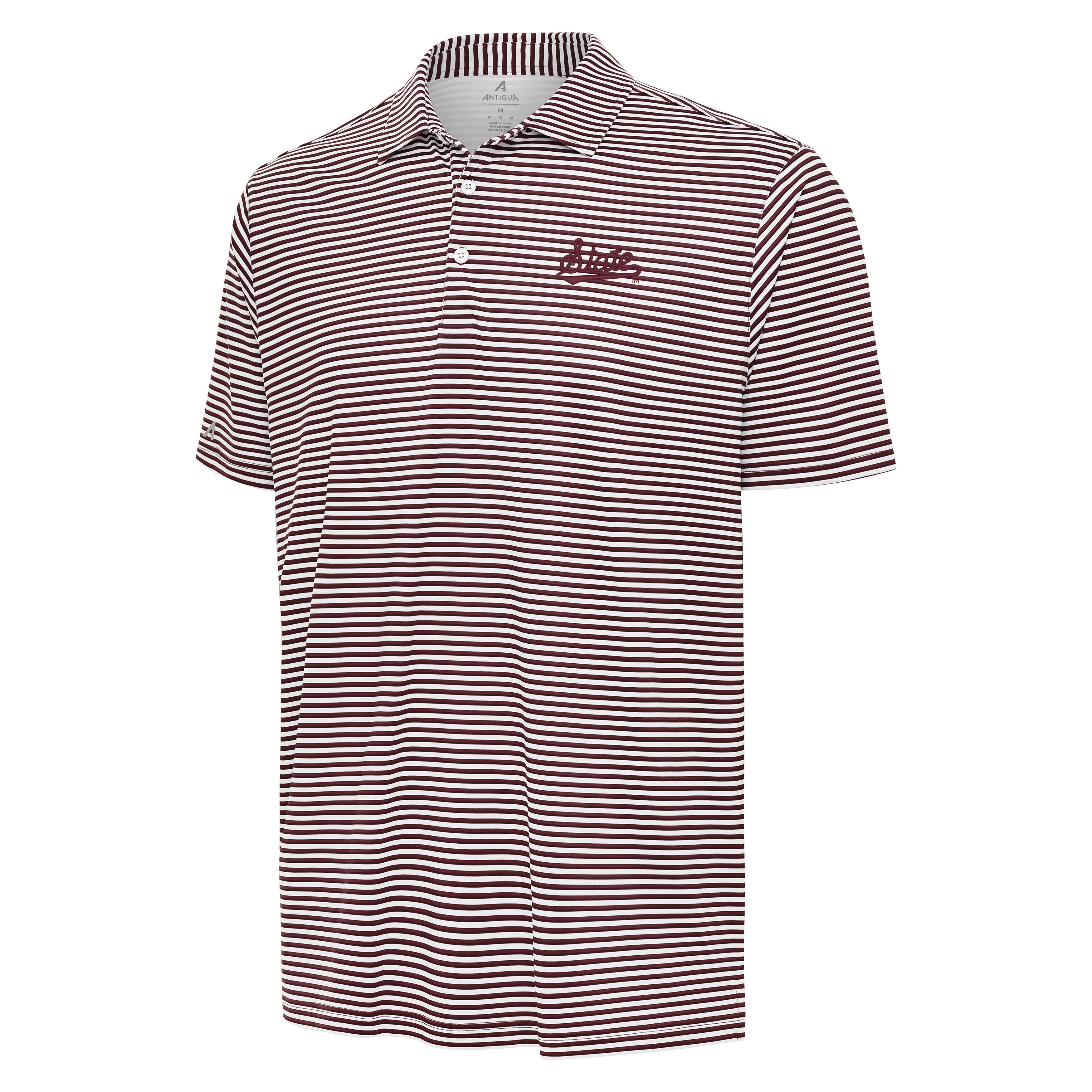 Antigua Skills Mississippi State Polo stripe with State Script