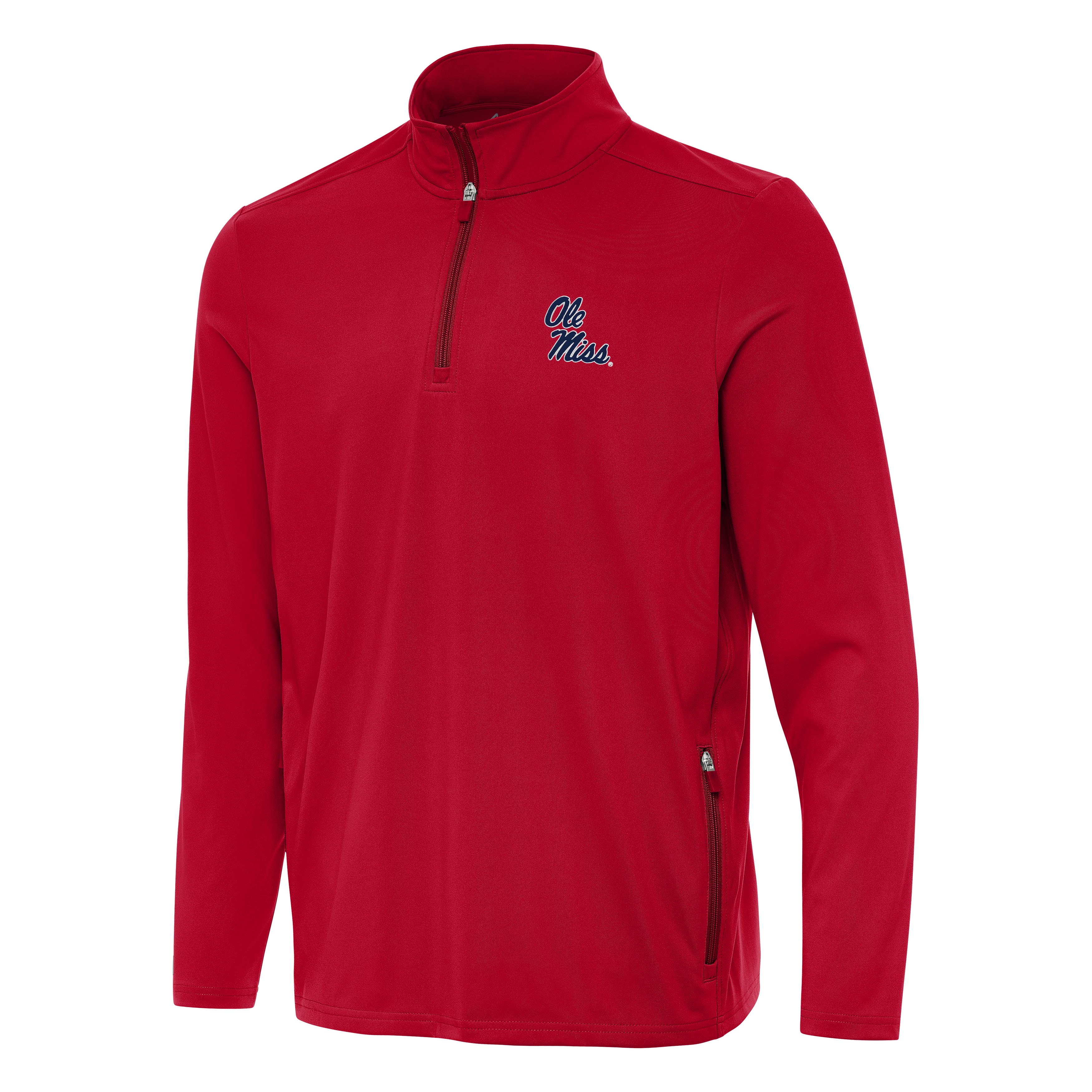 Antigua Men’s Perilous Red 1/4 Zip with Stack Script