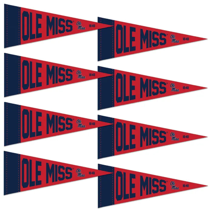 Ole Miss 4x10 Mini Pennant Party Pack ( set of 8)