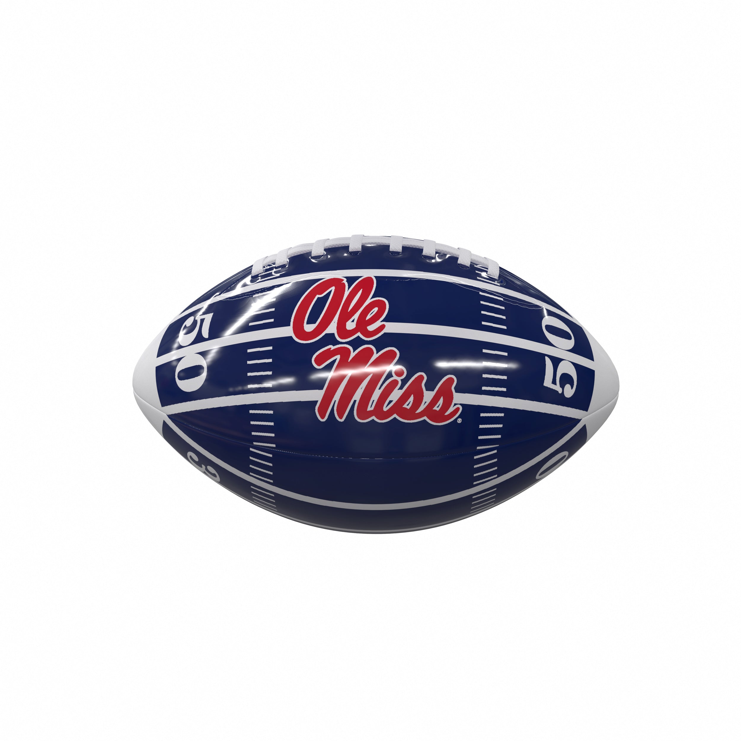 Ole Miss field navy logo mini football