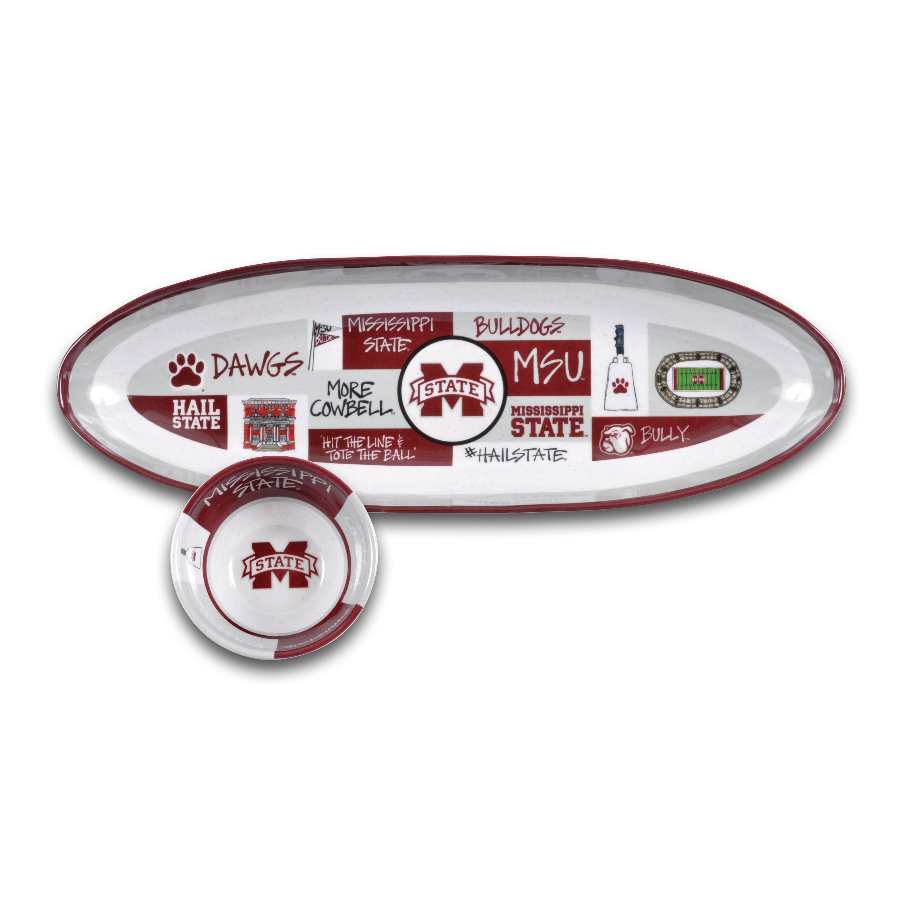 Magnolia Lane Platter with Bowl - Mississippi State Edition