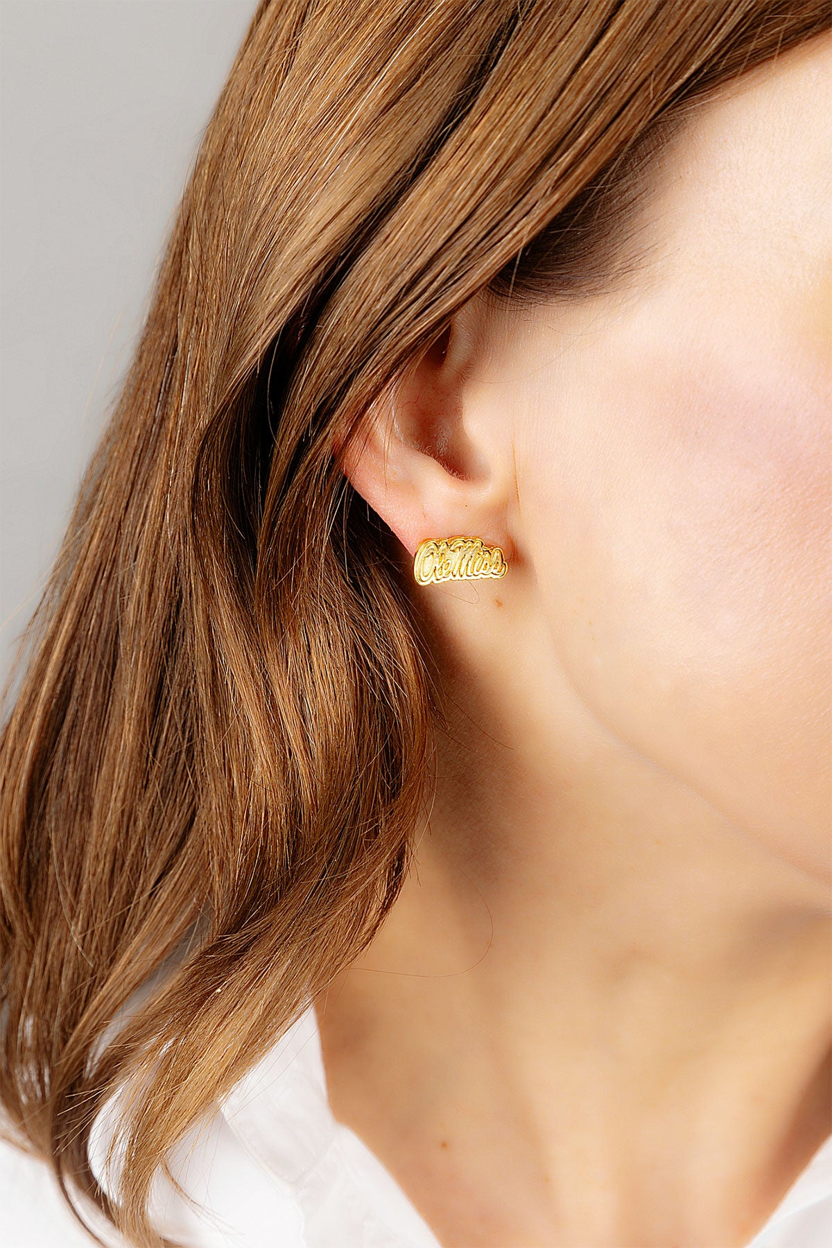 Ole Miss 24K Gold Plated Stud Earrings