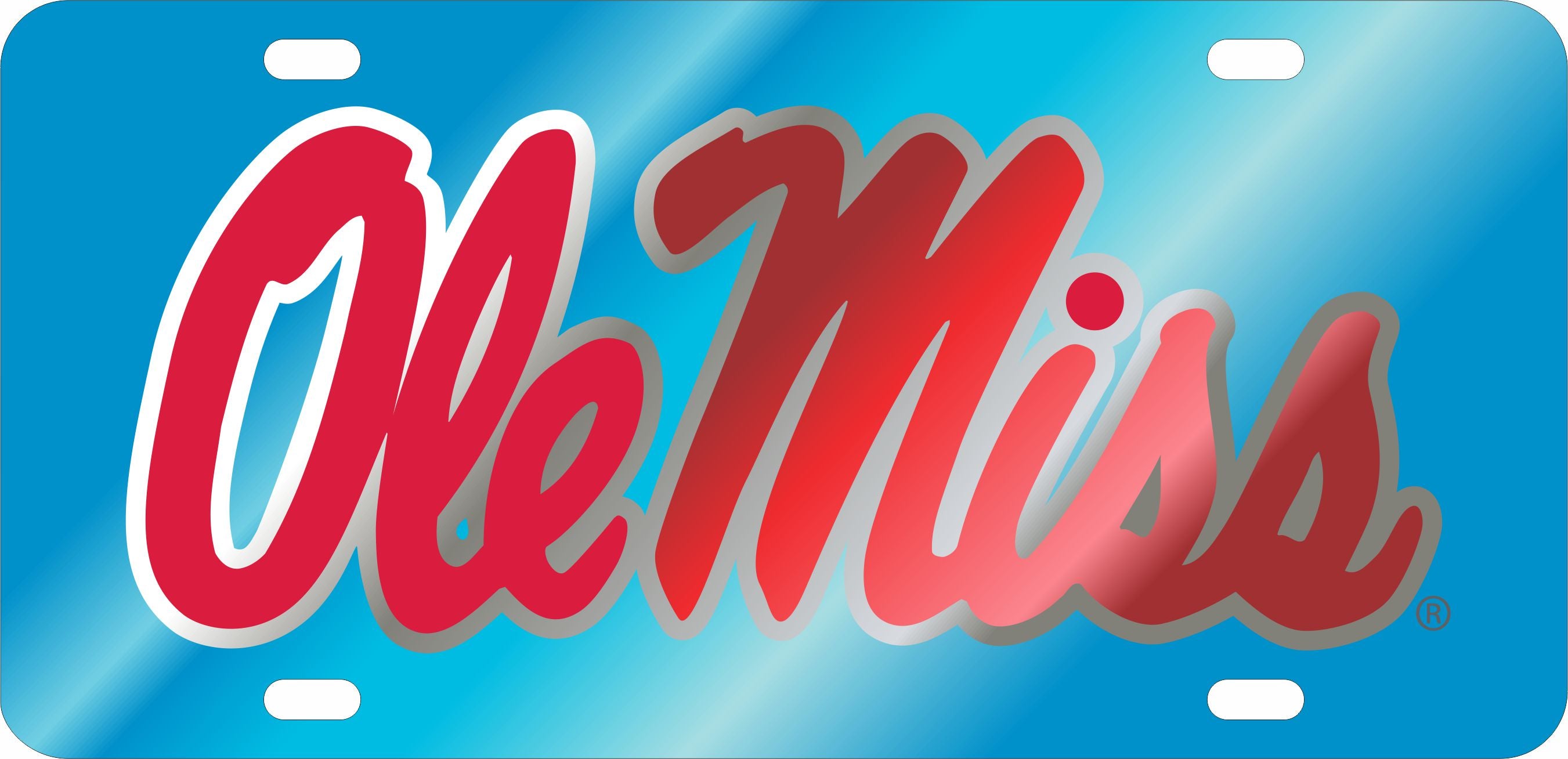 Ole Miss Powder Blue Script License Plate