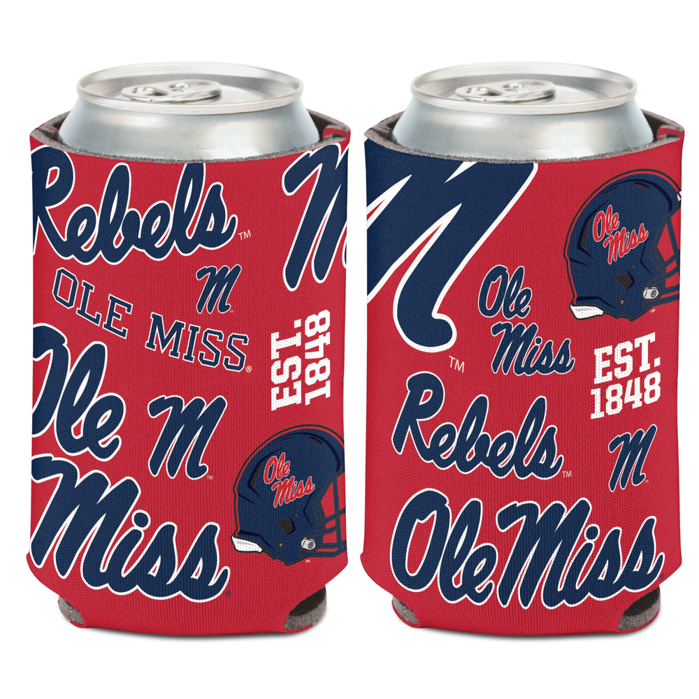 Ole Miss Scattered Print 12oz. Can Cooler