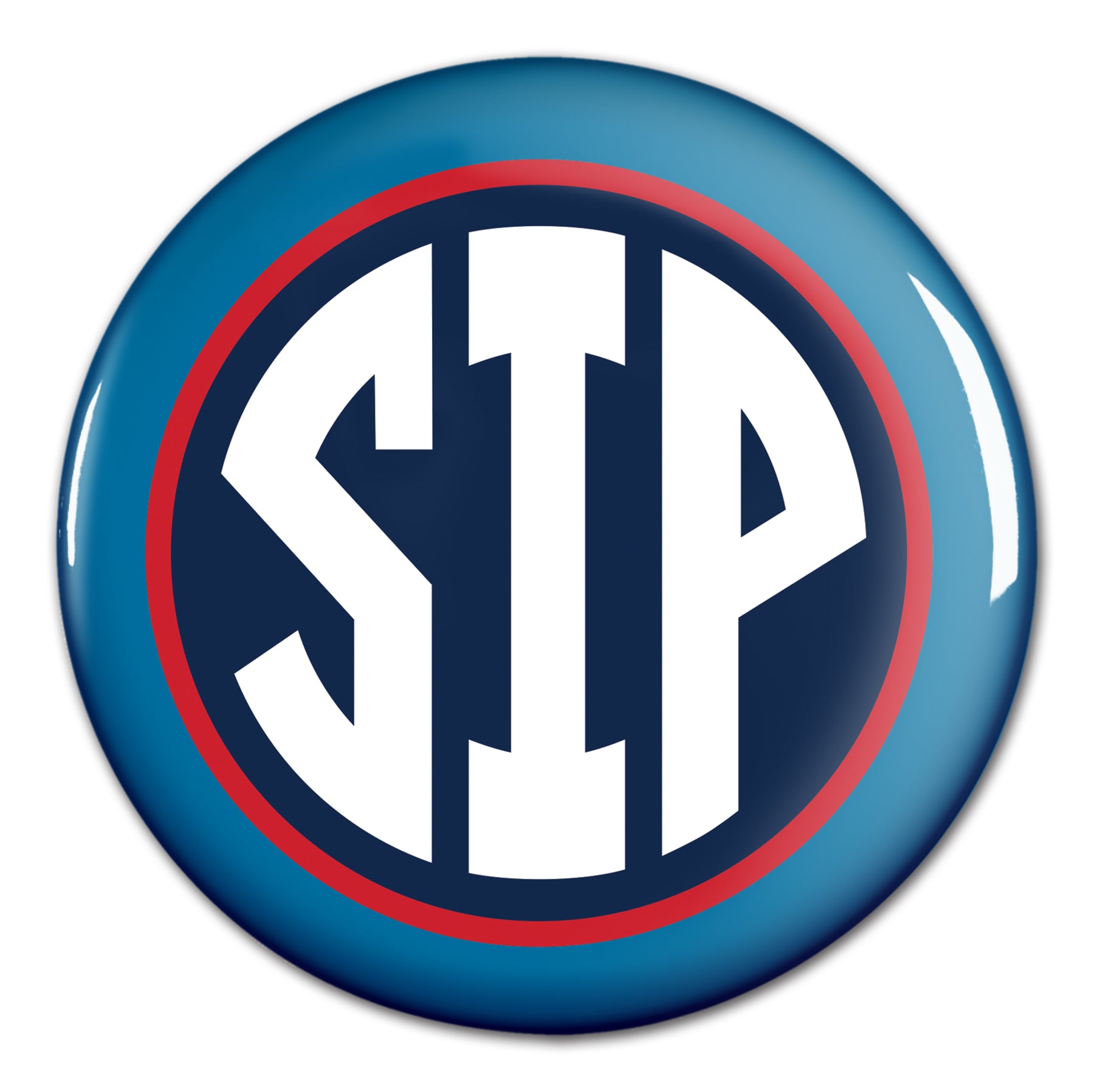 "SIP" Powder Blue Button