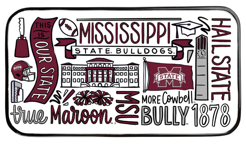 Mississippi State Collage Enamel Tray