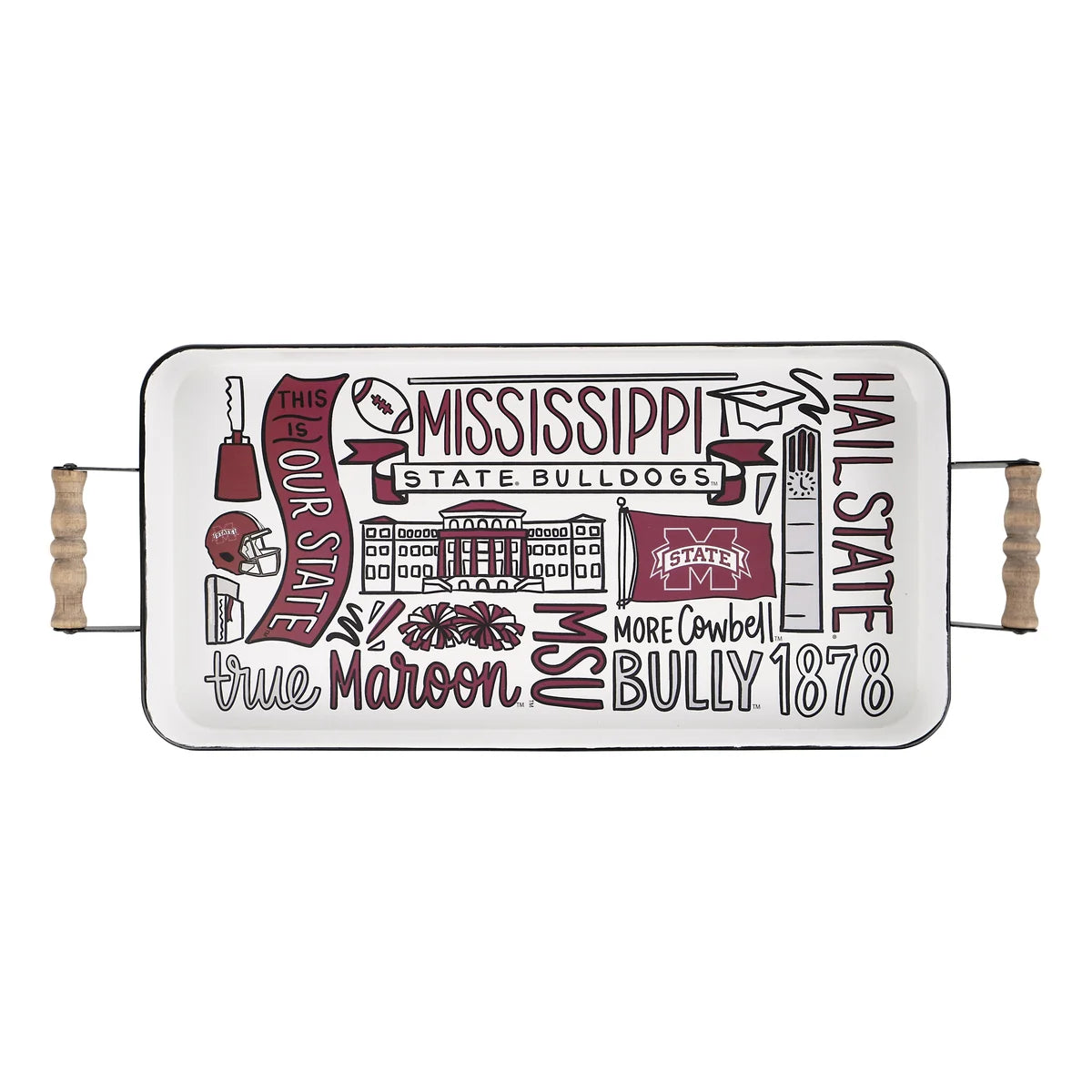 Mississippi State Mascot Enamel Tray