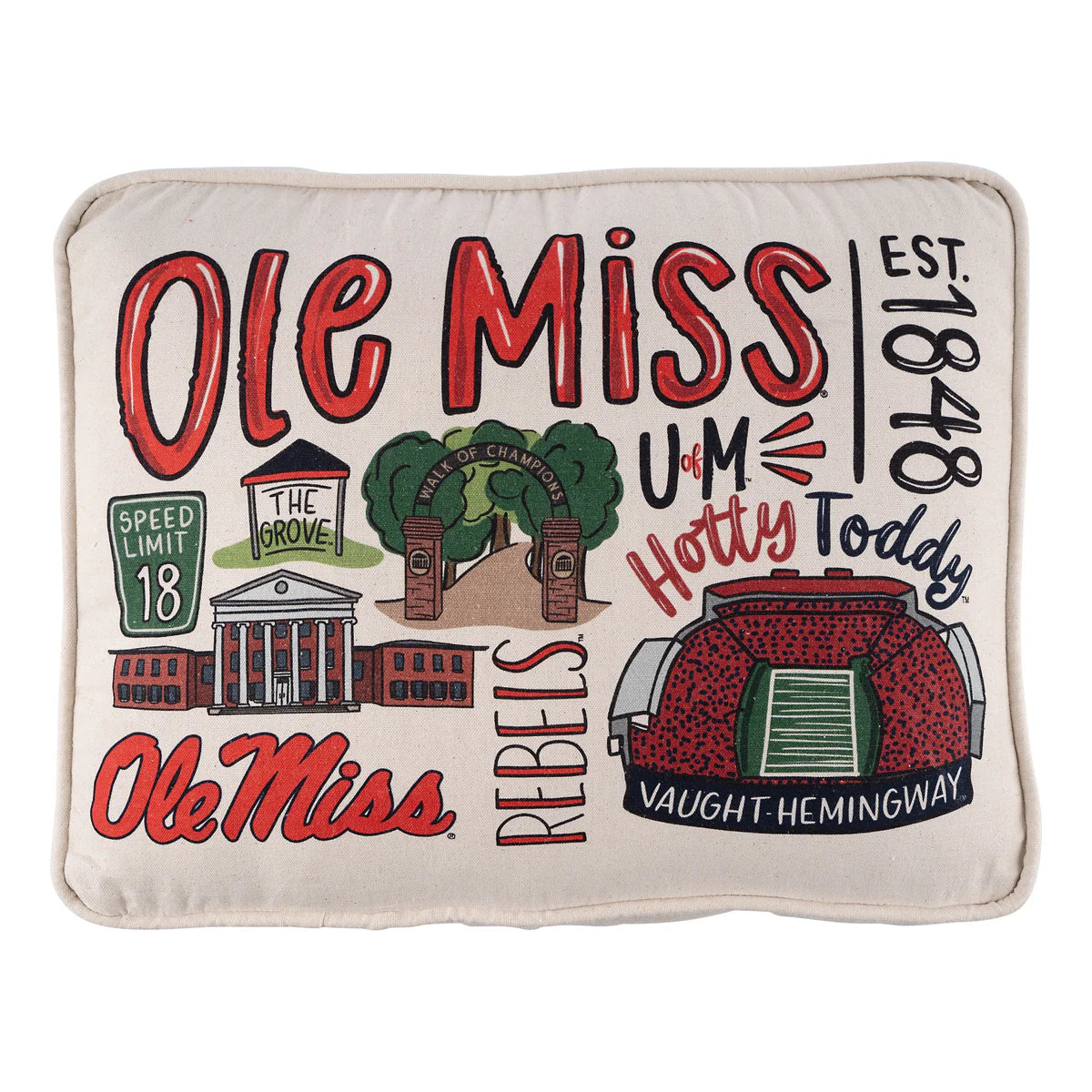 Ole Miss Collage Pillow