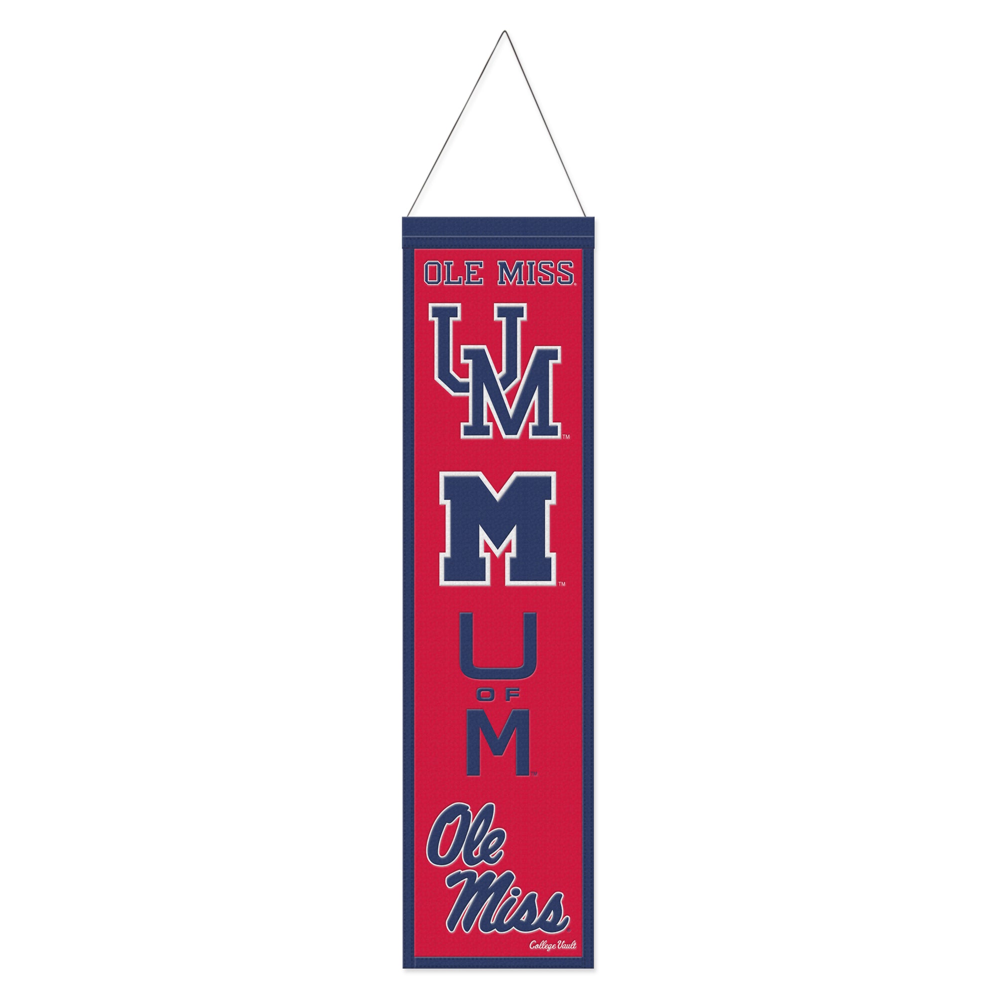 Ole Miss Rebels Heritage Banner 8 x 32 inch with Dowel and Cord- Fanatics