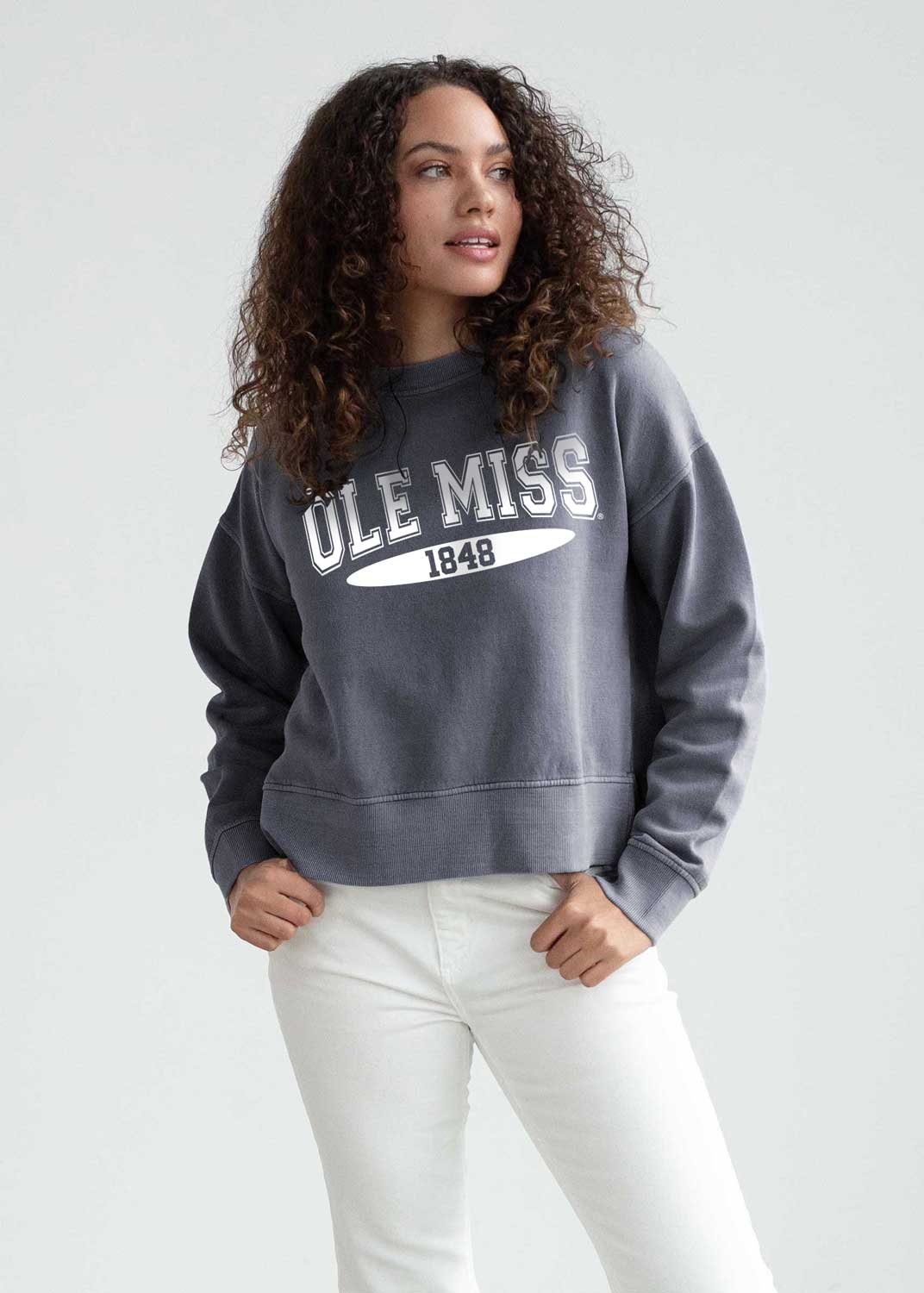 Chicka-d Ole Miss Malibu Crew Sweatshirt - Smoke