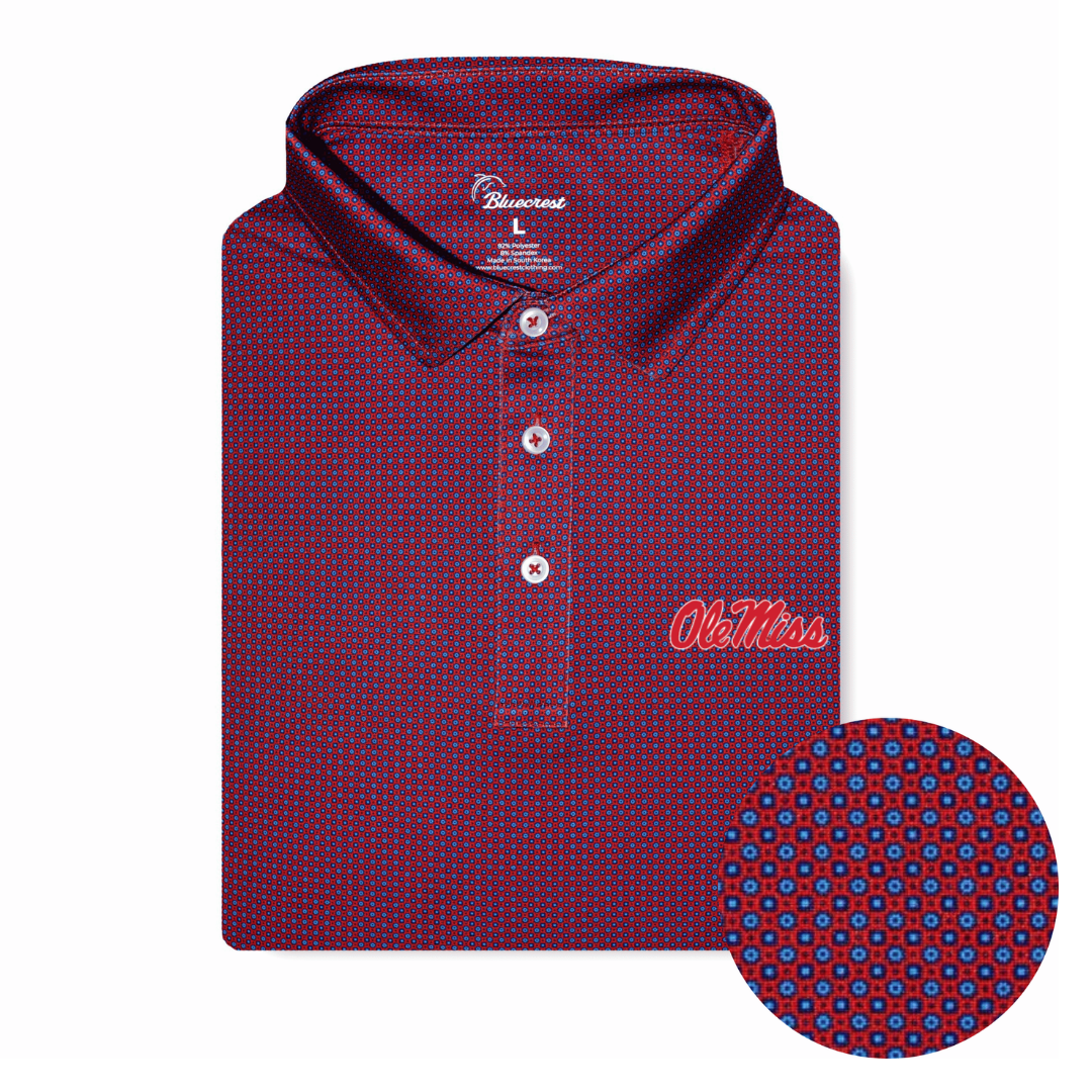 Bluecrest Ole Miss Orion Performance Polo - Script Logo