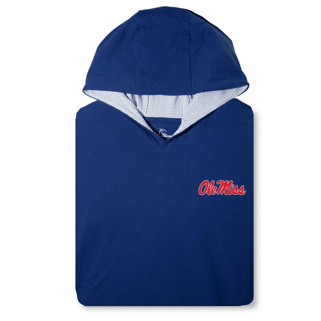 Bluecrest Ole Miss Navy Performance Hoodie - Script Logo
