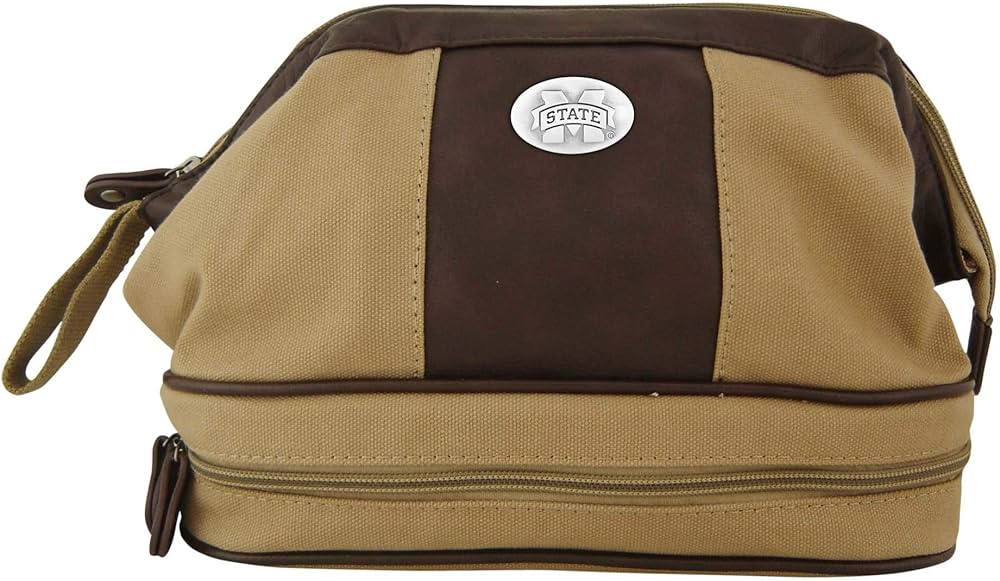 Zep-Pro Old School Brown Canvas Toiletry Bag - Mississippi State