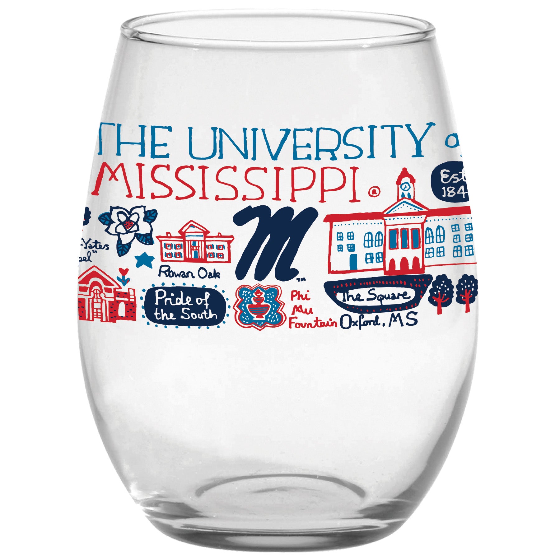 Julia Gash Ole Miss Wine Glass