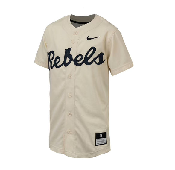 Nike Youth Cream Rebels Full Button Down Jersey