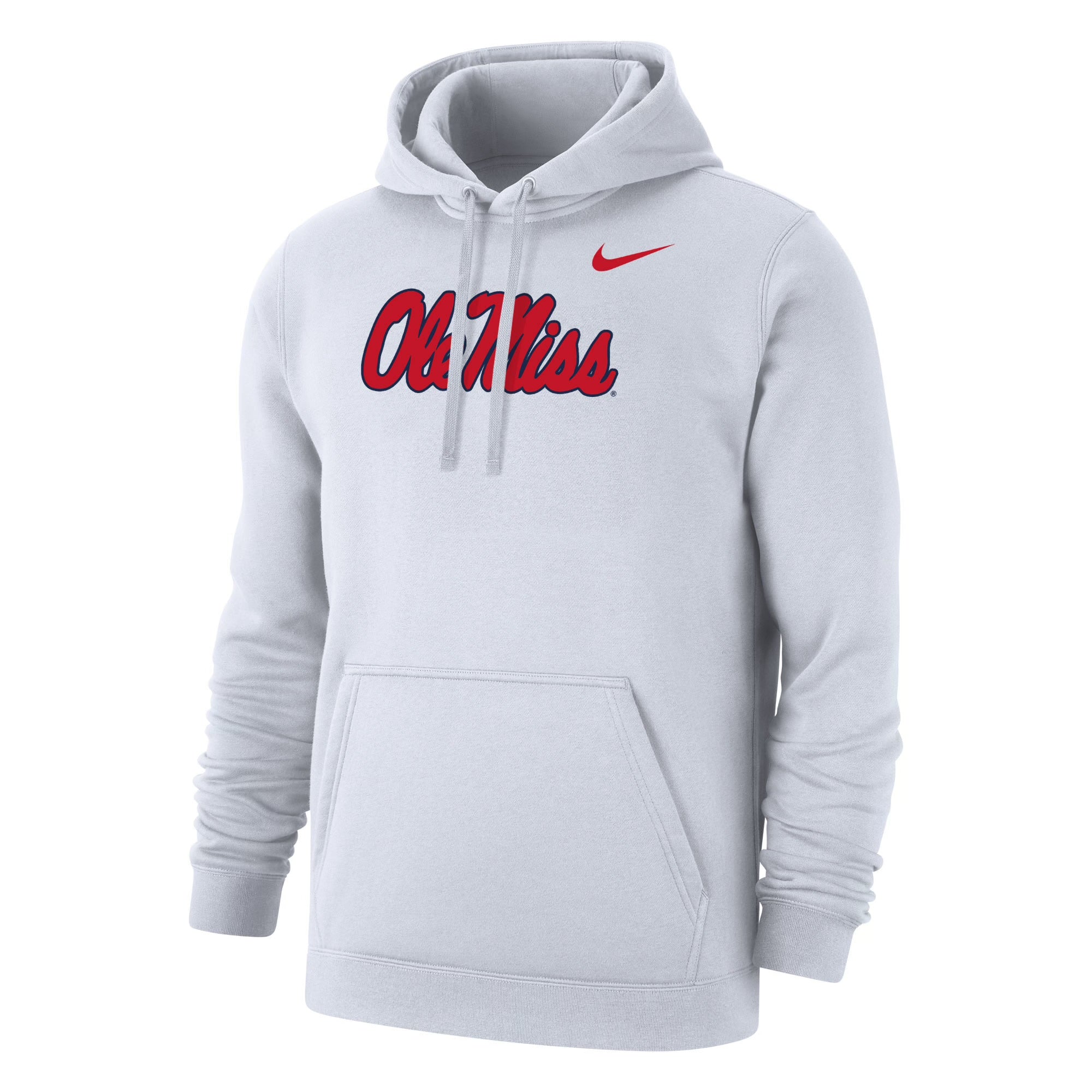 Nike Club Fleece Ole Miss White Hoodie