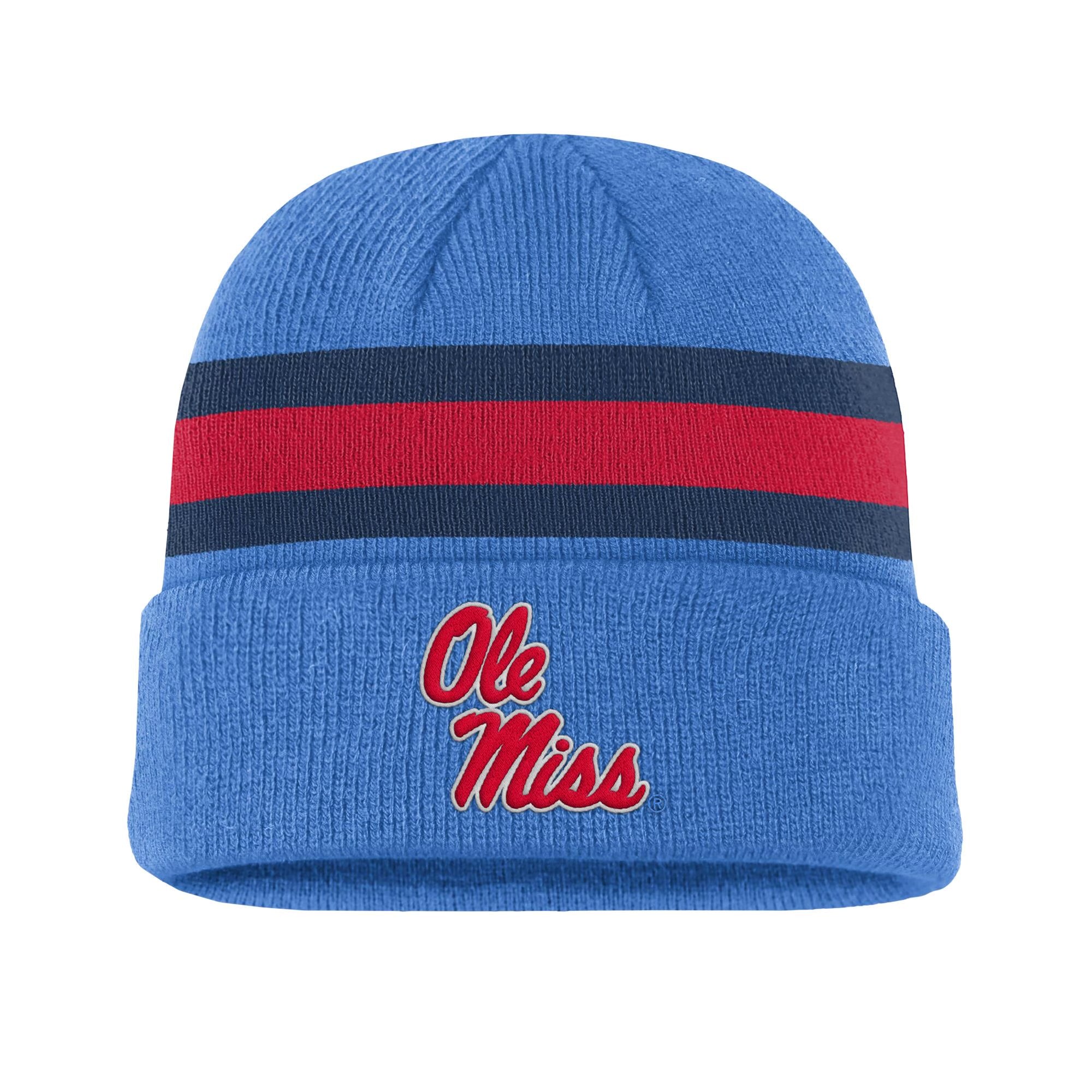 Nike Ole Miss Peak Utility Cuffed Beanie Italy Blue