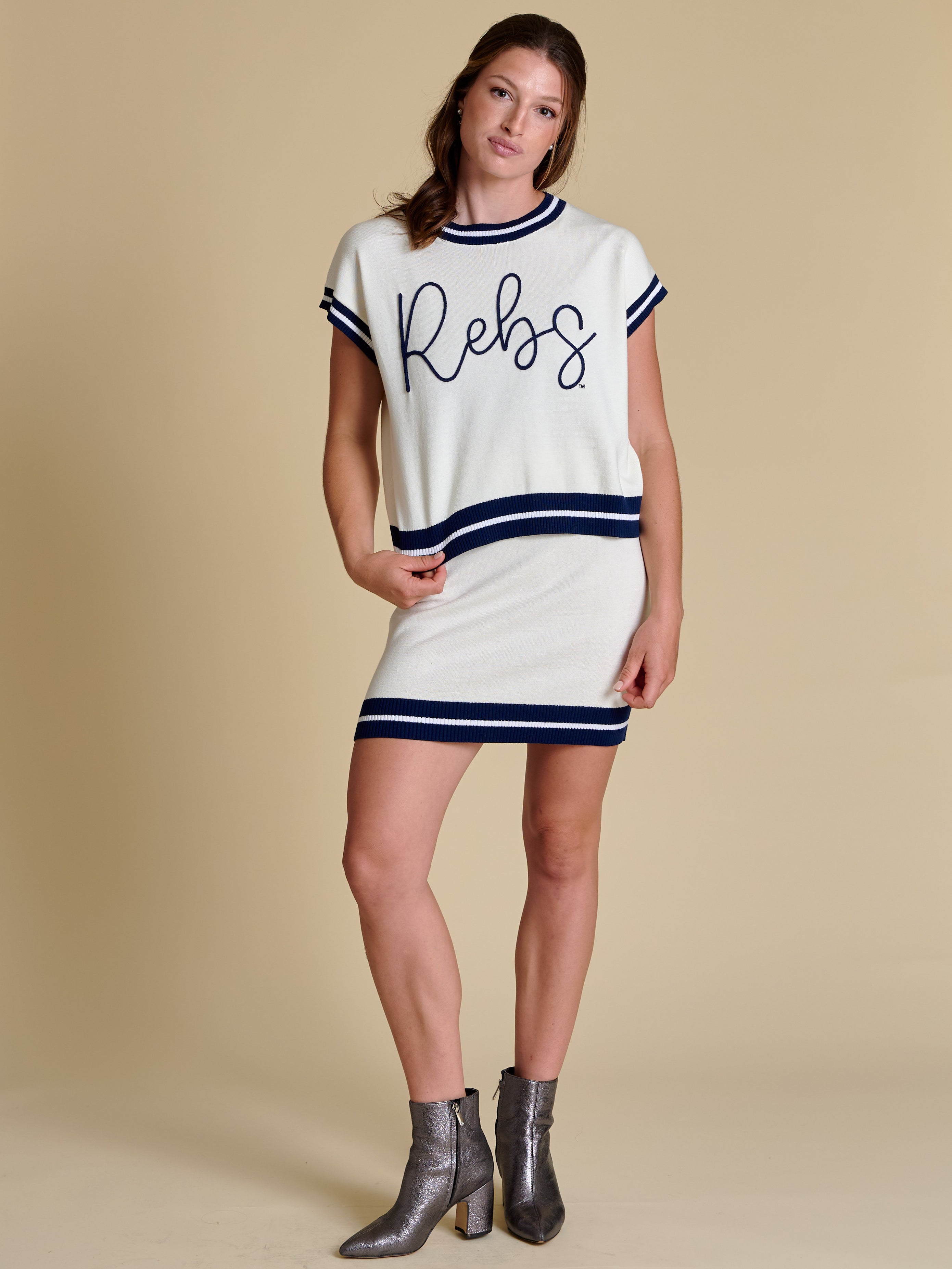 Stewart Simmons Rebs Embroidered Varsity Sweater