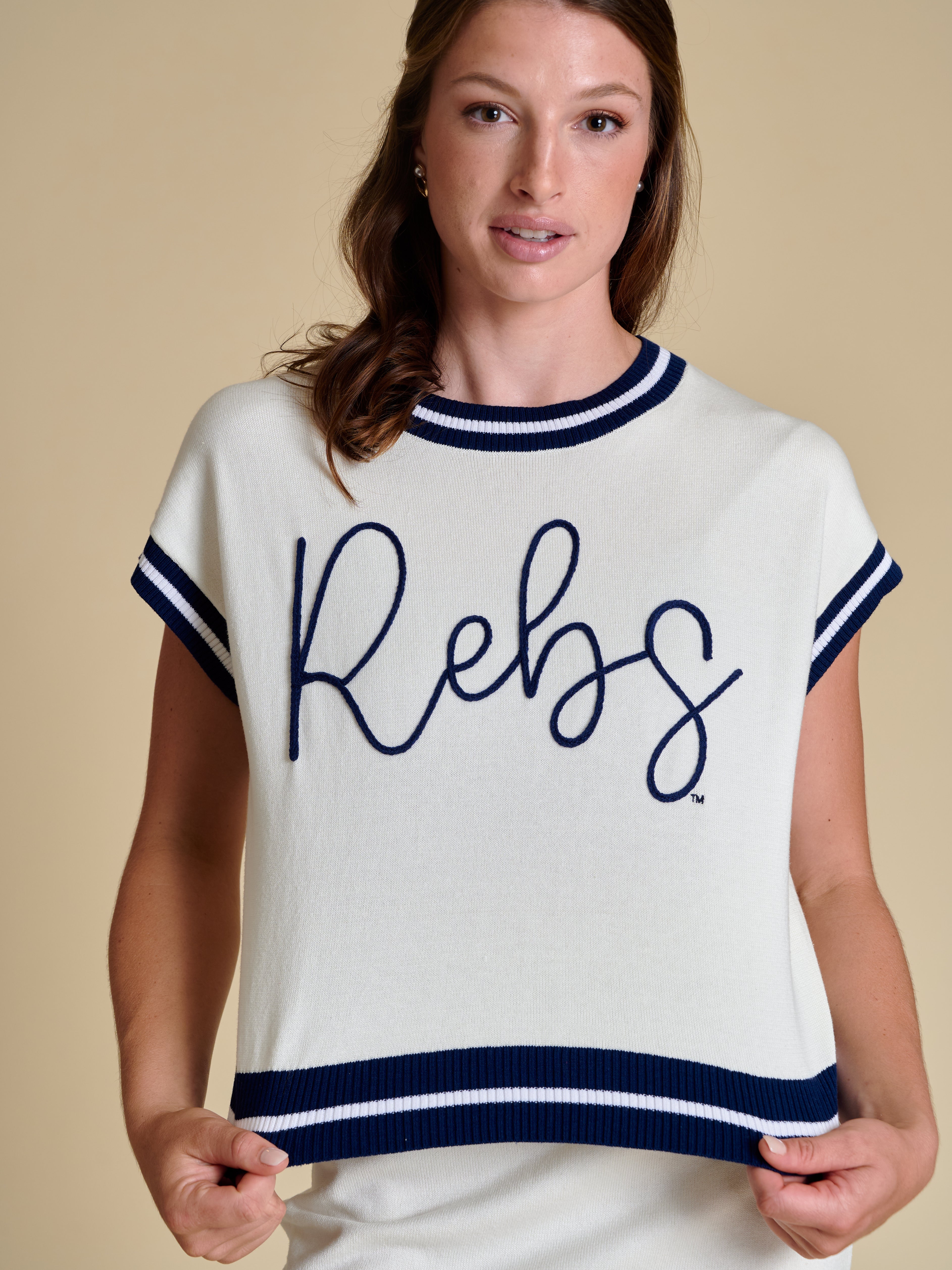 Stewart Simmons Rebs Embroidered Varsity Sweater