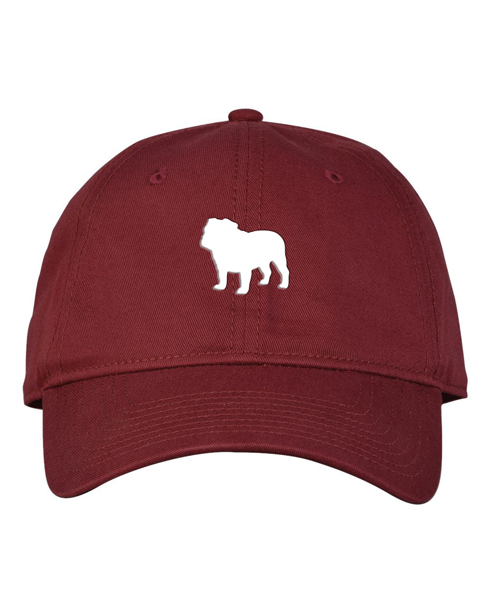 The Game Maroon Hat with White Bulldog Silhouette