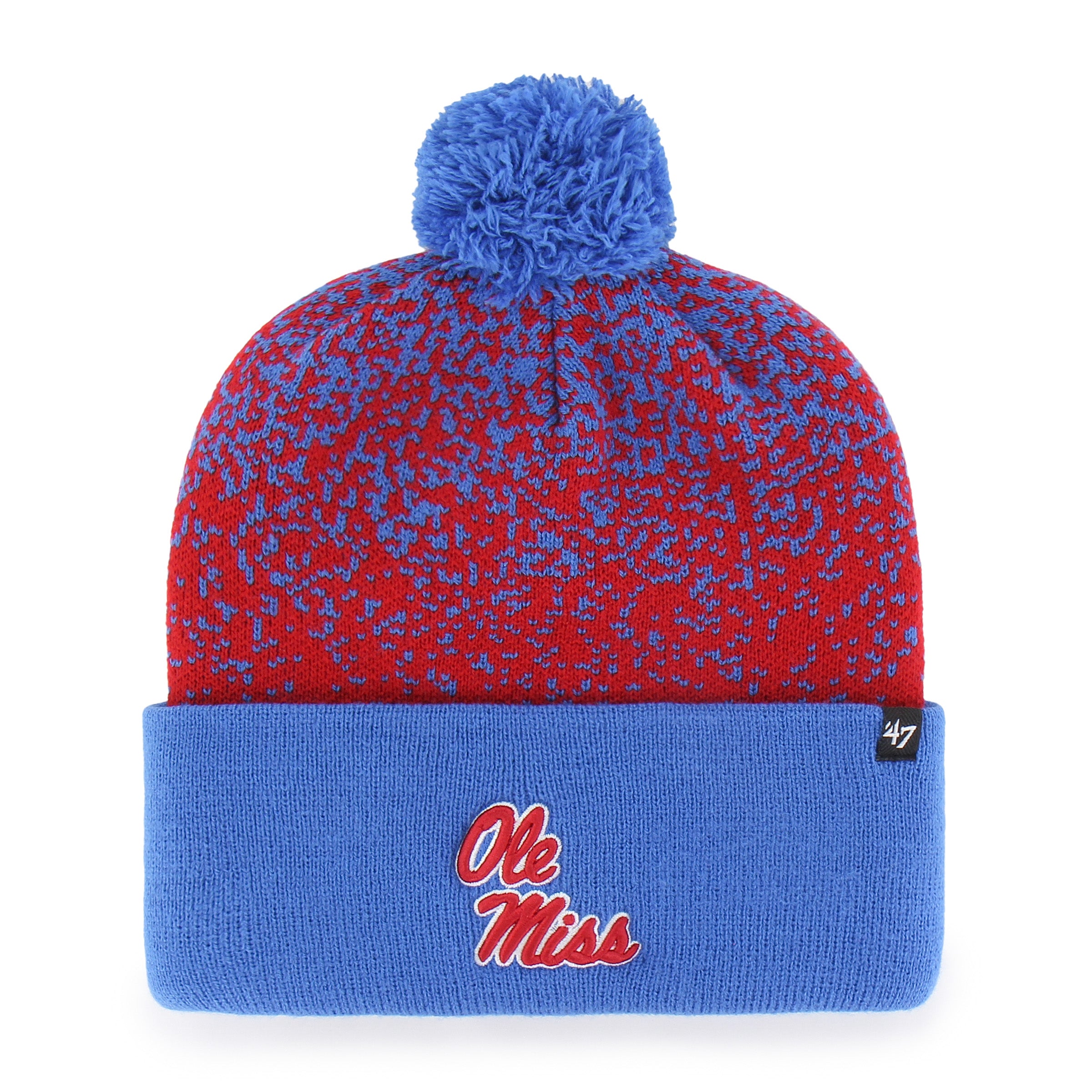 Ole Miss 47 Brand "Fizzle" Beanie - Blue Ray with Stack Ole Miss
