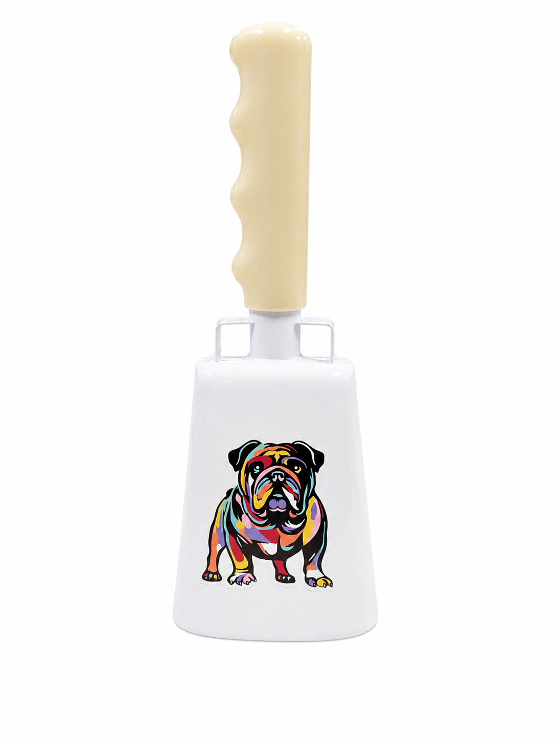 Medium White Bully Bell with water color Bulldog