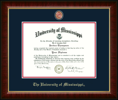 Masterpiece Medallion Diploma Frame in Murano with navy/red mats