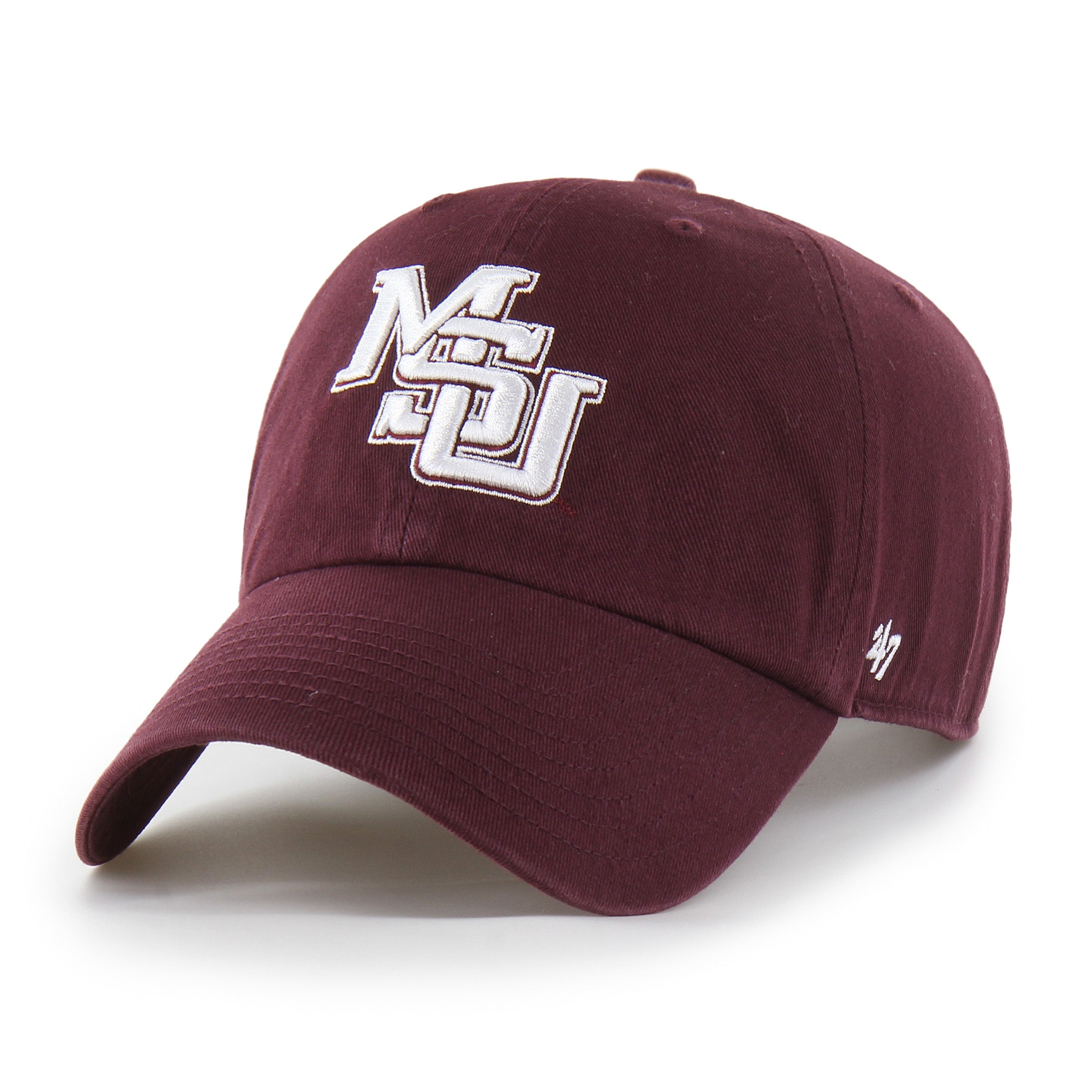 Mississippi State 47 Brand "Clean Up" Hat - Maroon with Interlocking MSU