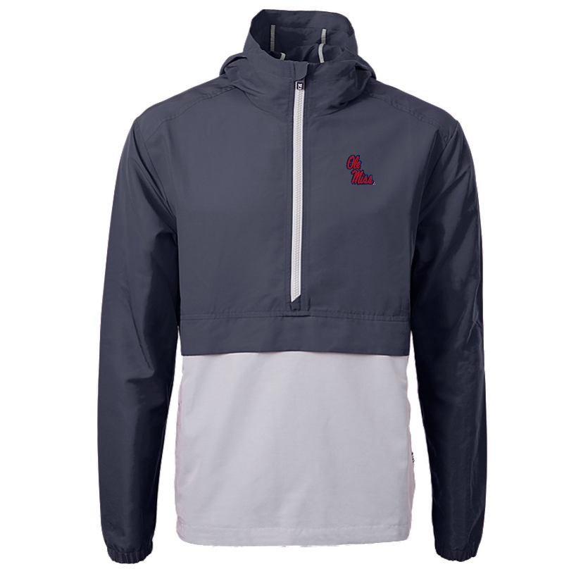Ole Miss Cutter & Buck Charter Eco Navy/Grey Anorak