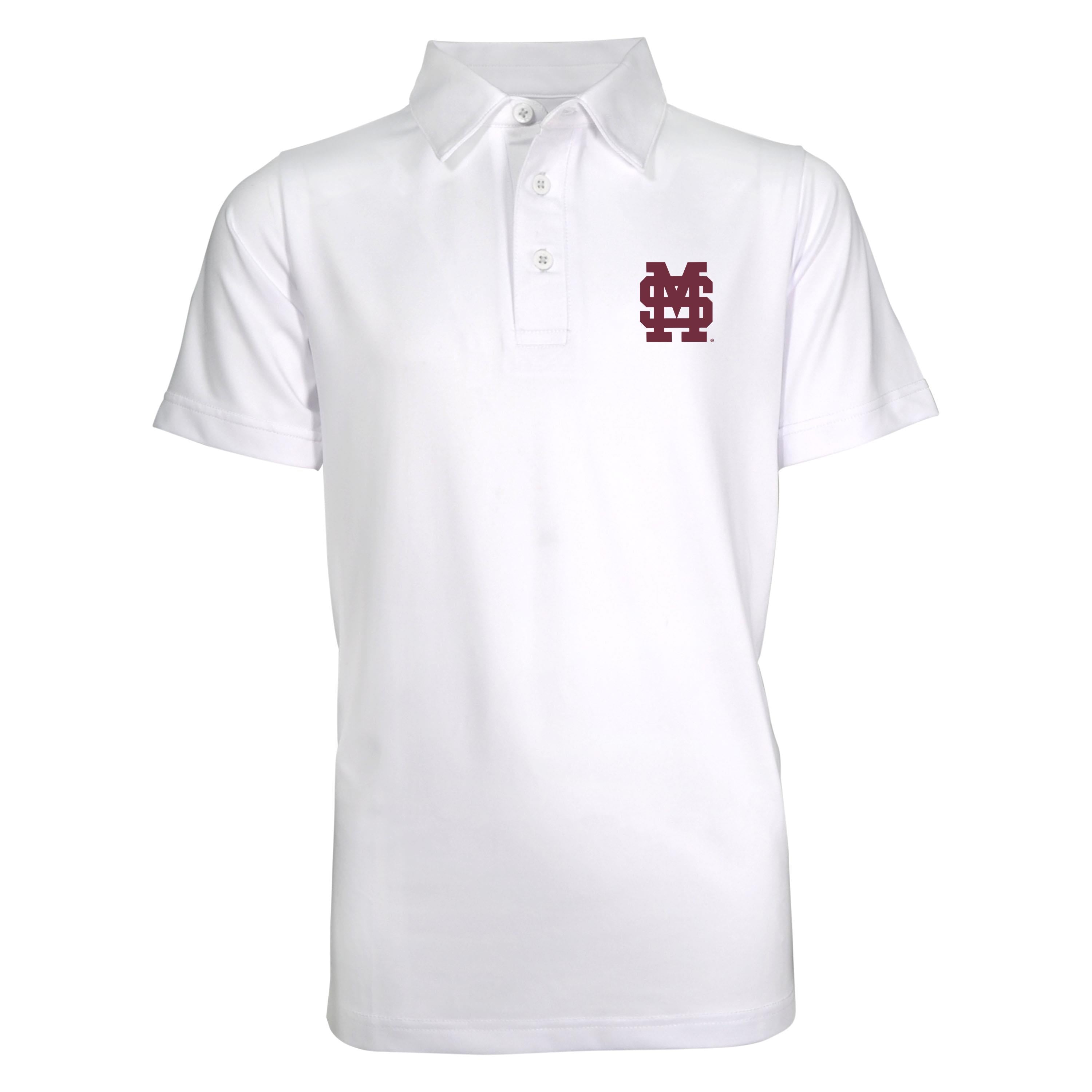 Grab Toddler and Youth White Polo with M Over S