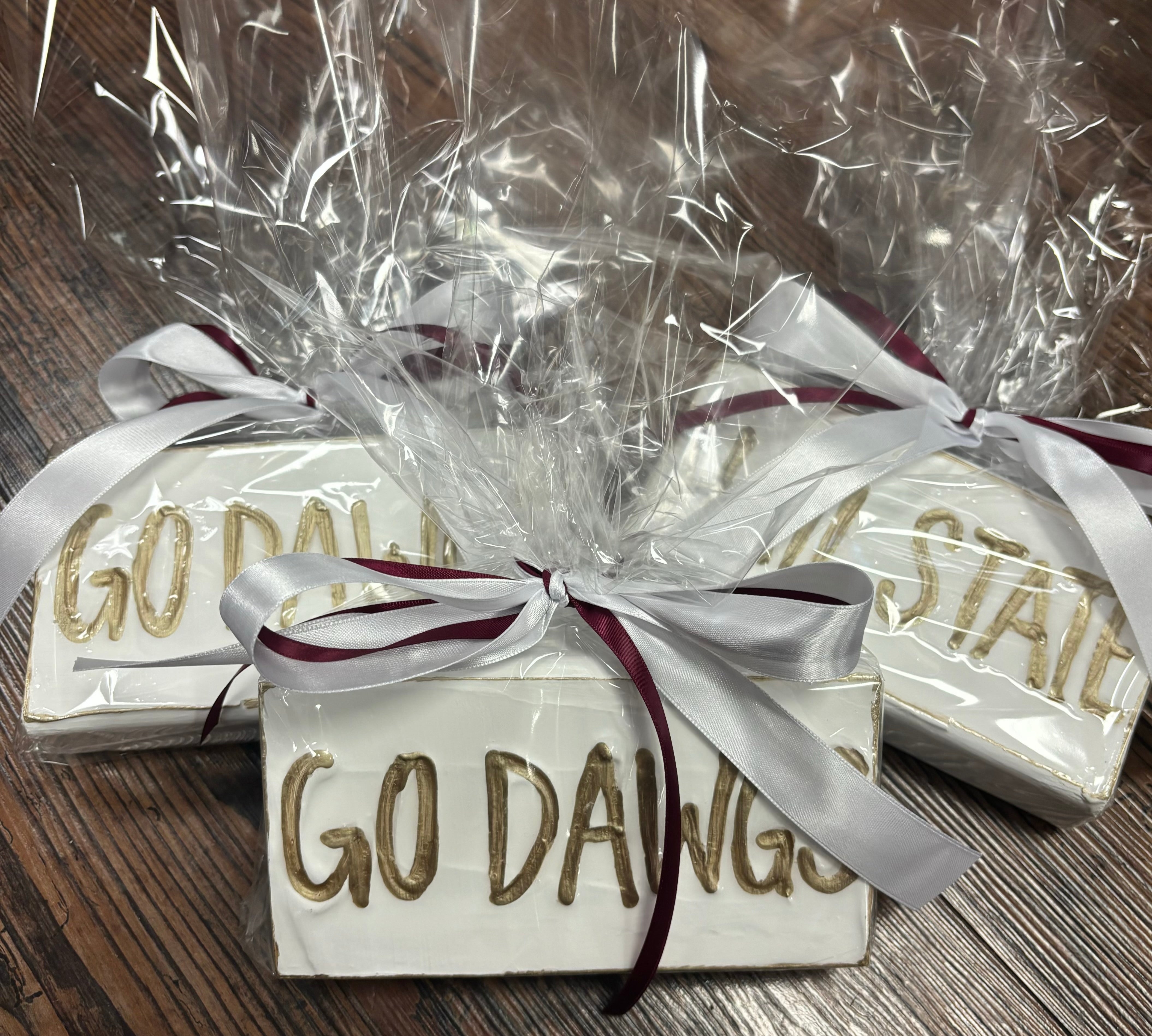 Hand Painted “Go Dawgs” 6x4 Wood Block