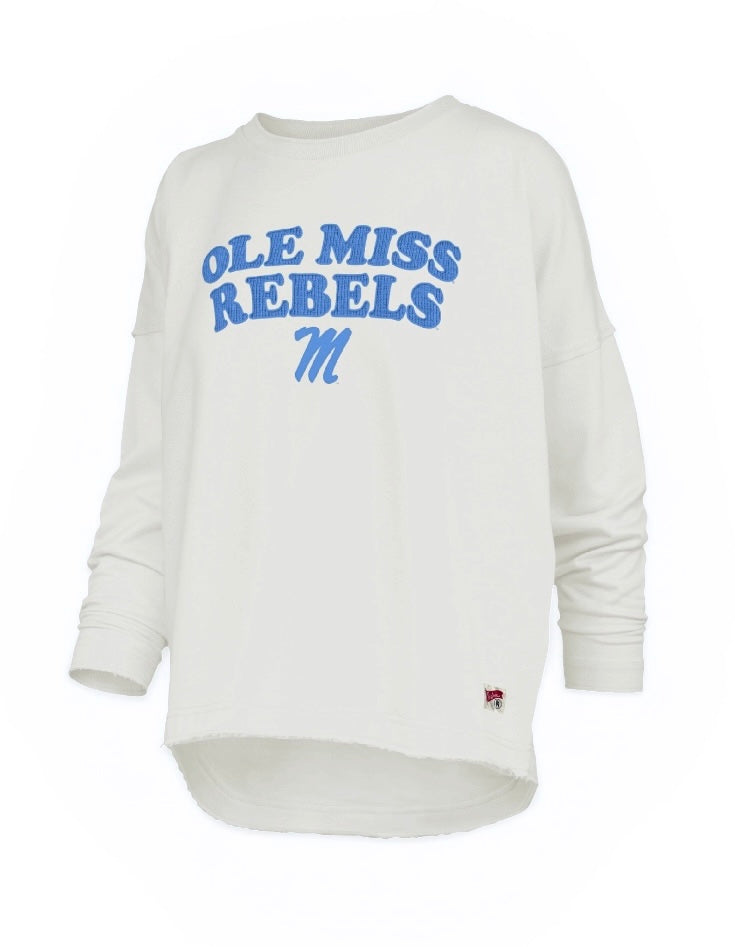 Pressbox Ole Miss "Visalia Jersey Laurel" Loose Fit Round Bottom Top
