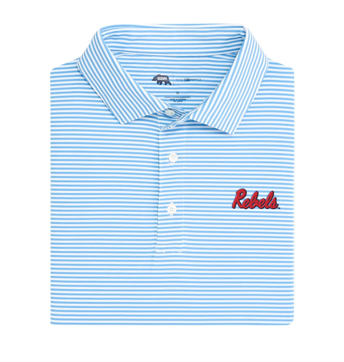 Onward Reserve Ole Miss Echo Stripe Performance Polo with Rebels