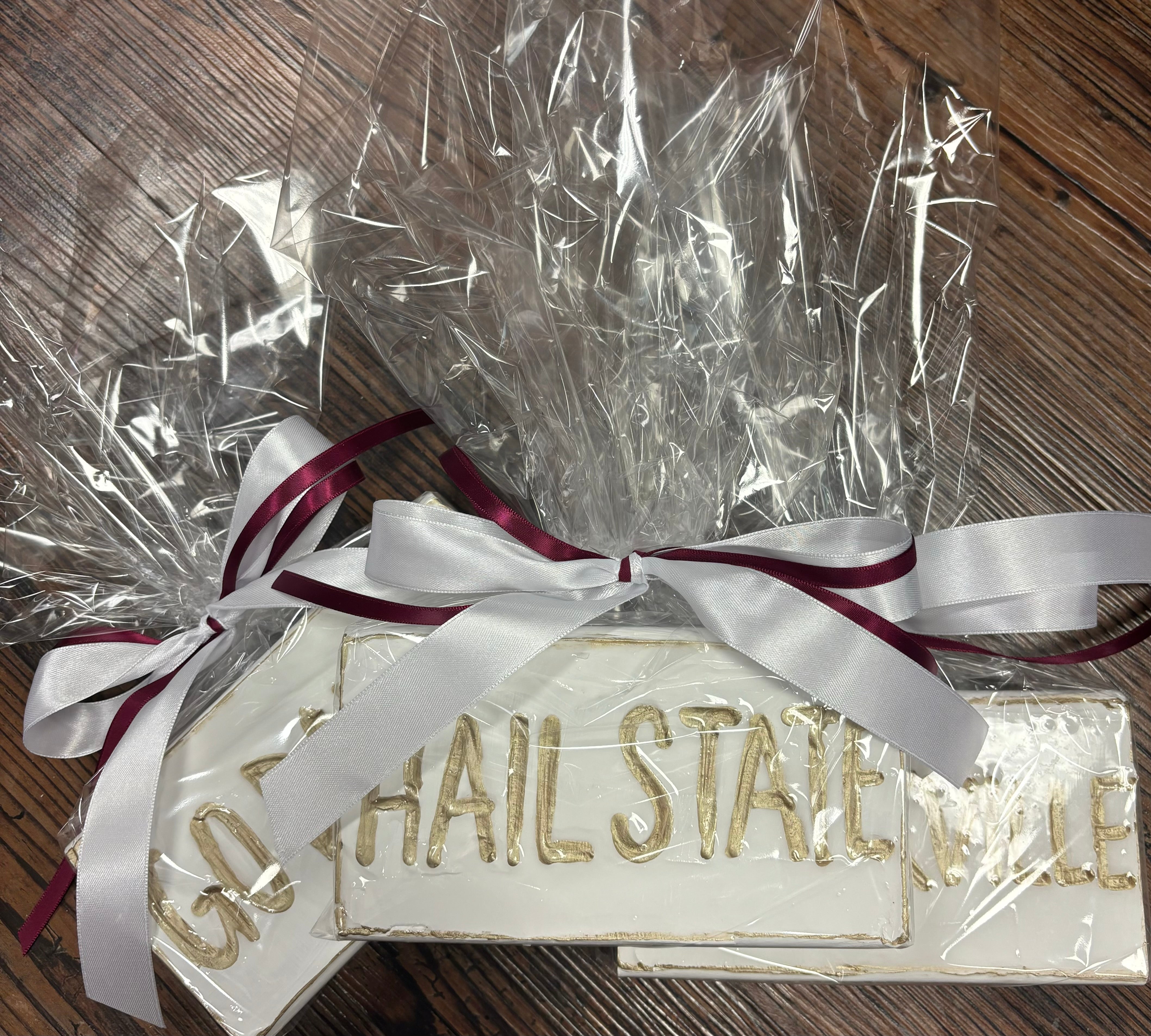 Hand Painted “Hail State” 6x4 Wood Block