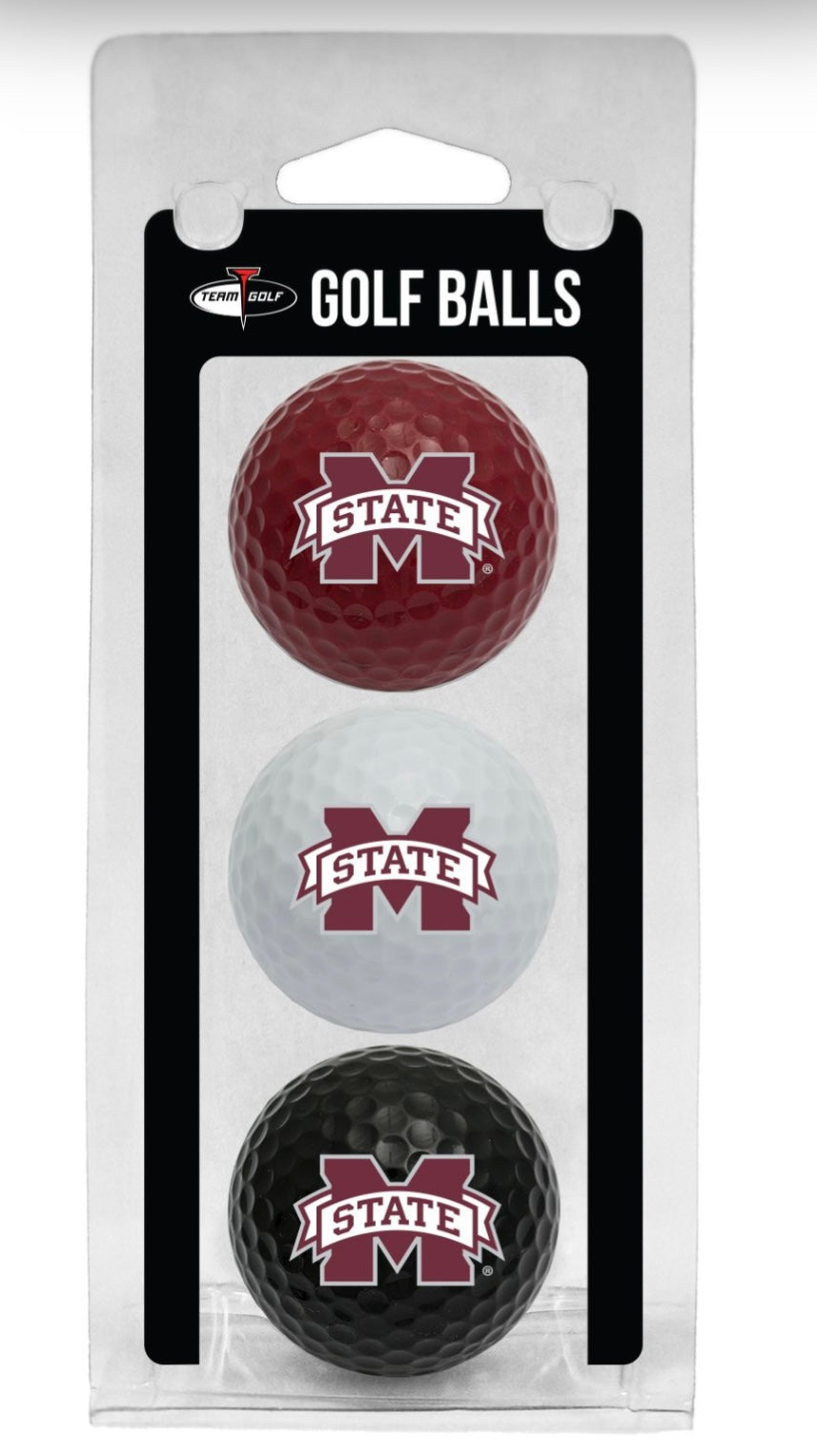 Mississippi State Set of 3 Golf Balls
