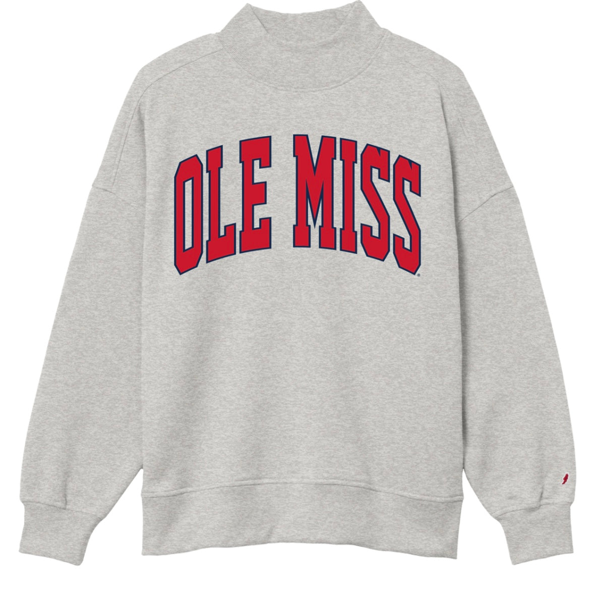 League Ole Miss "Diana" Grey Mock Neck Sweatshirt