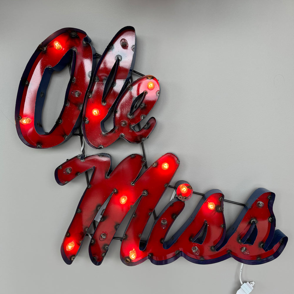 LRT Lighted Ole Miss Stacked Script Sign