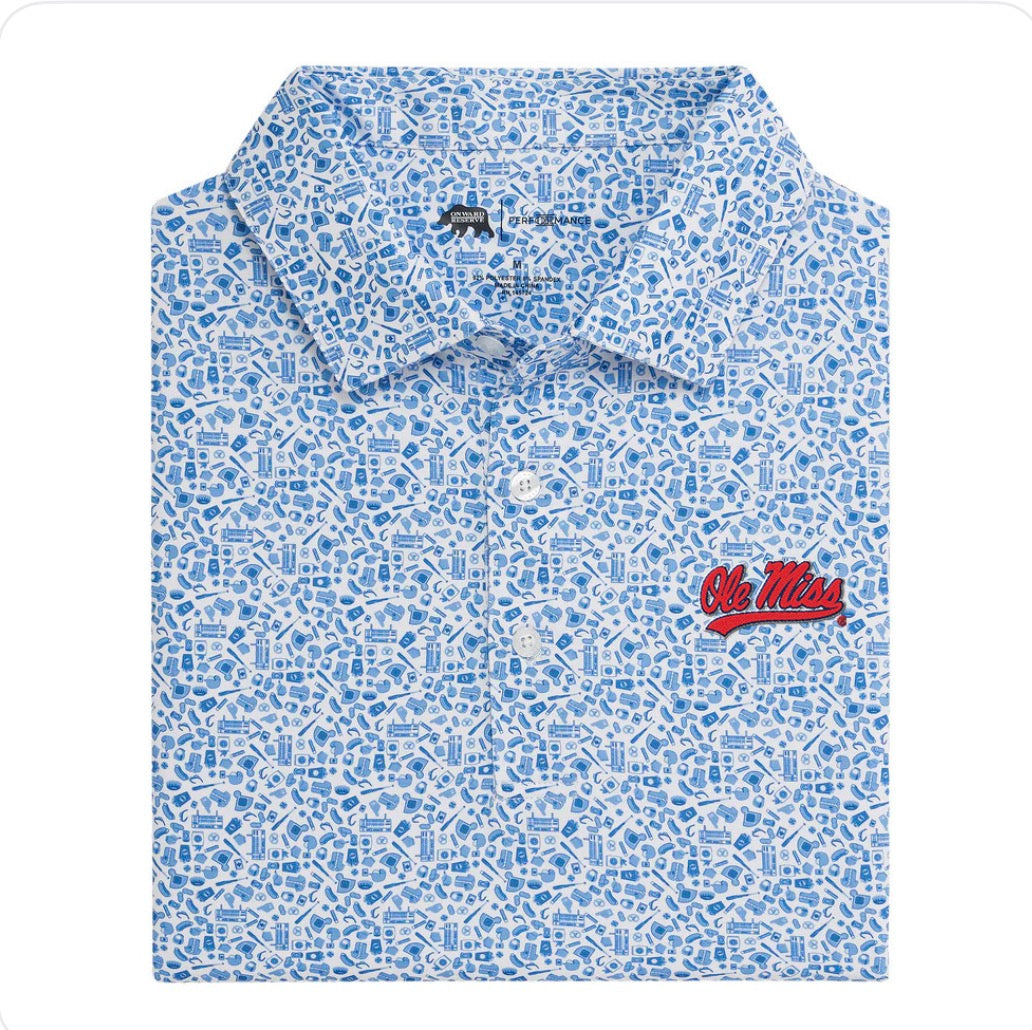 Onward Reserve Ole Miss "Take Me Out" Printed Performance Polo