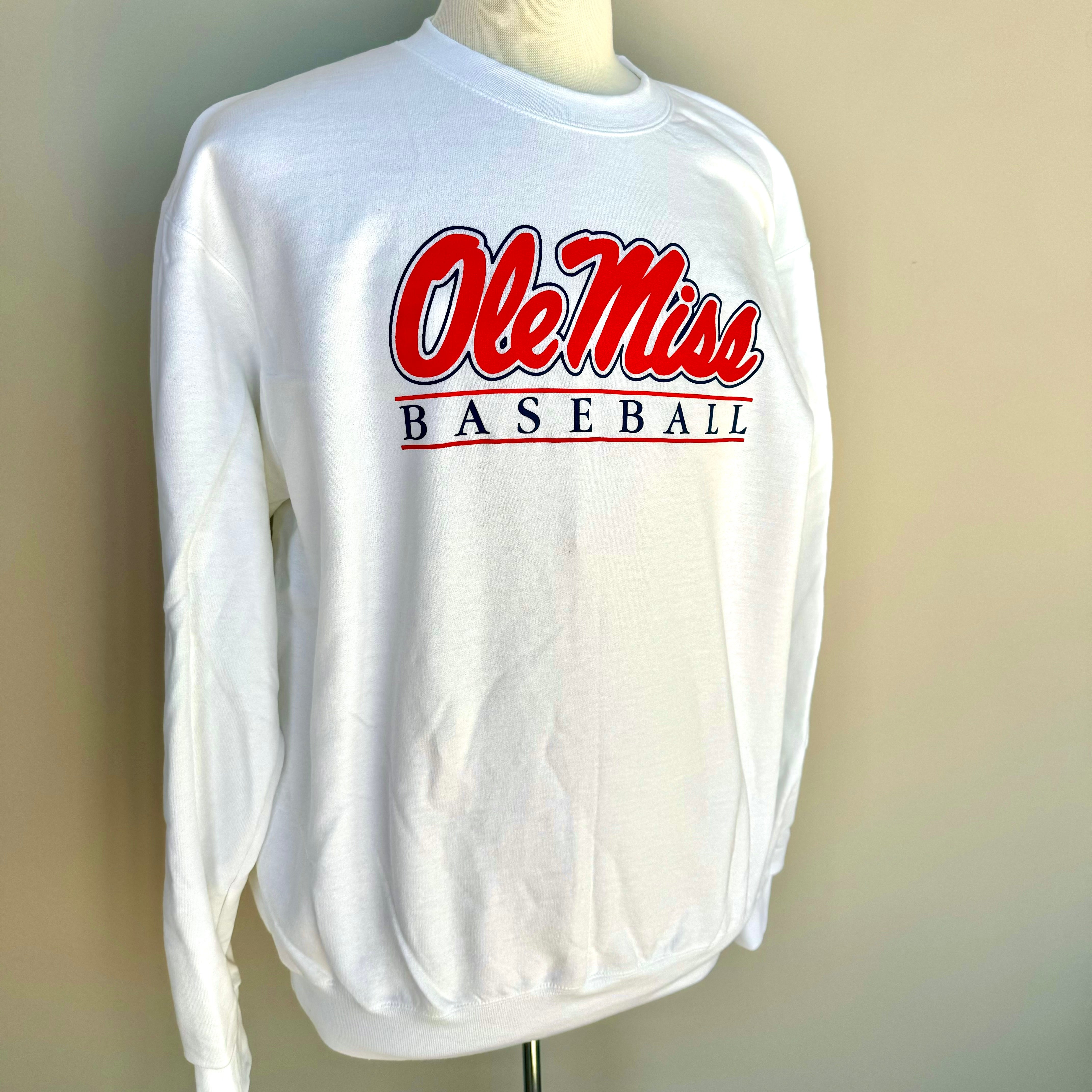 Champion Ole Miss Baseball Crewneck Sweatshirt