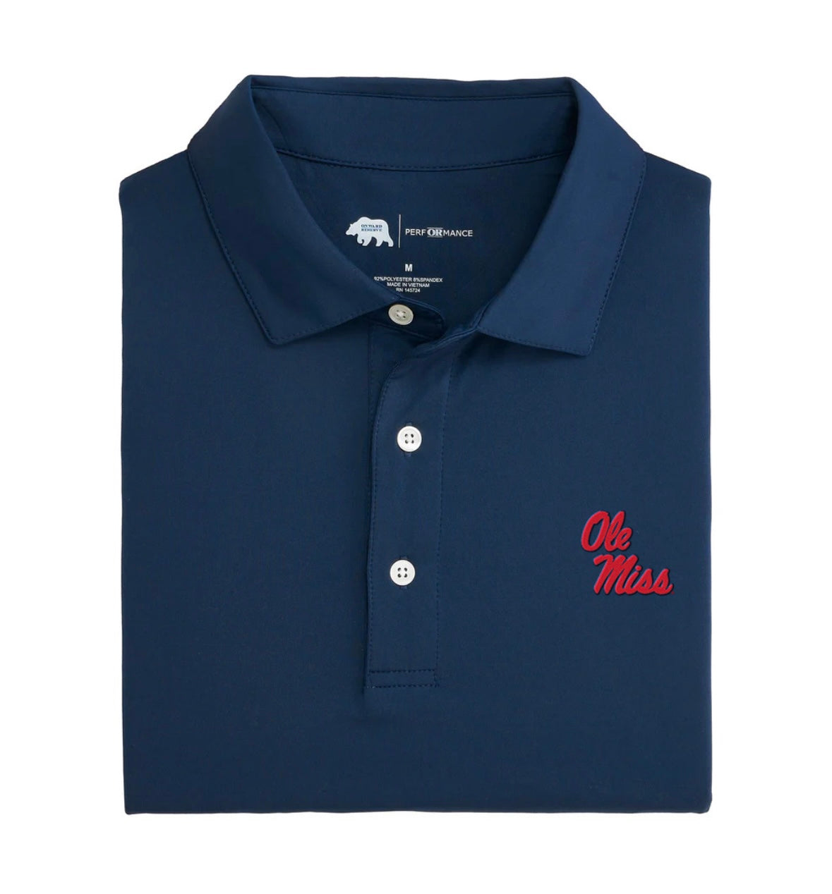 Onward Reserve Ole Miss Alternate Solid Navy Performance Polo