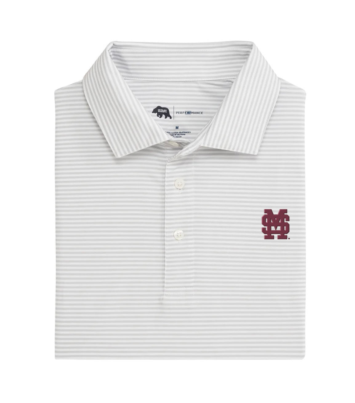 Onward Reserve Mississippi State Baseball Echo Stripe Performance Polo