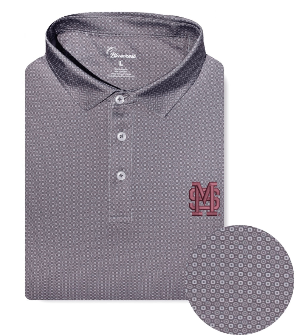 Bluecrest Mississippi State Orion Performance Polo - Gray with M Over S