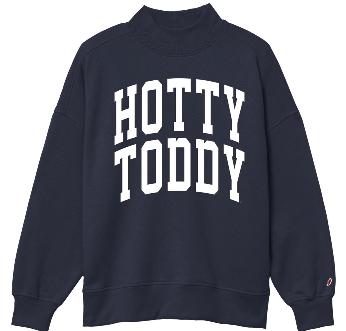 League Ole Miss "Diana" Mock Neck Navy Sweatshirt with Puff Hotty Toddy