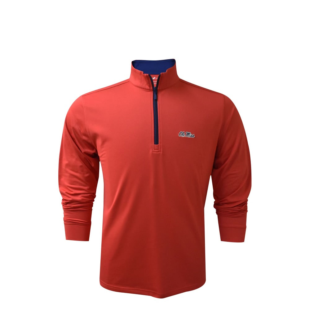 Horn Legend Ole Miss Red 1/4 Zip