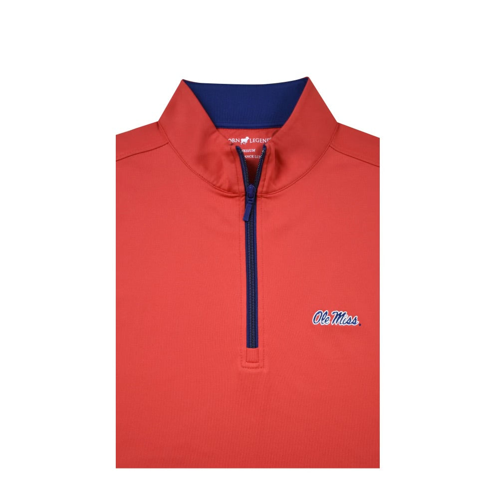 Horn Legend Ole Miss Red 1/4 Zip