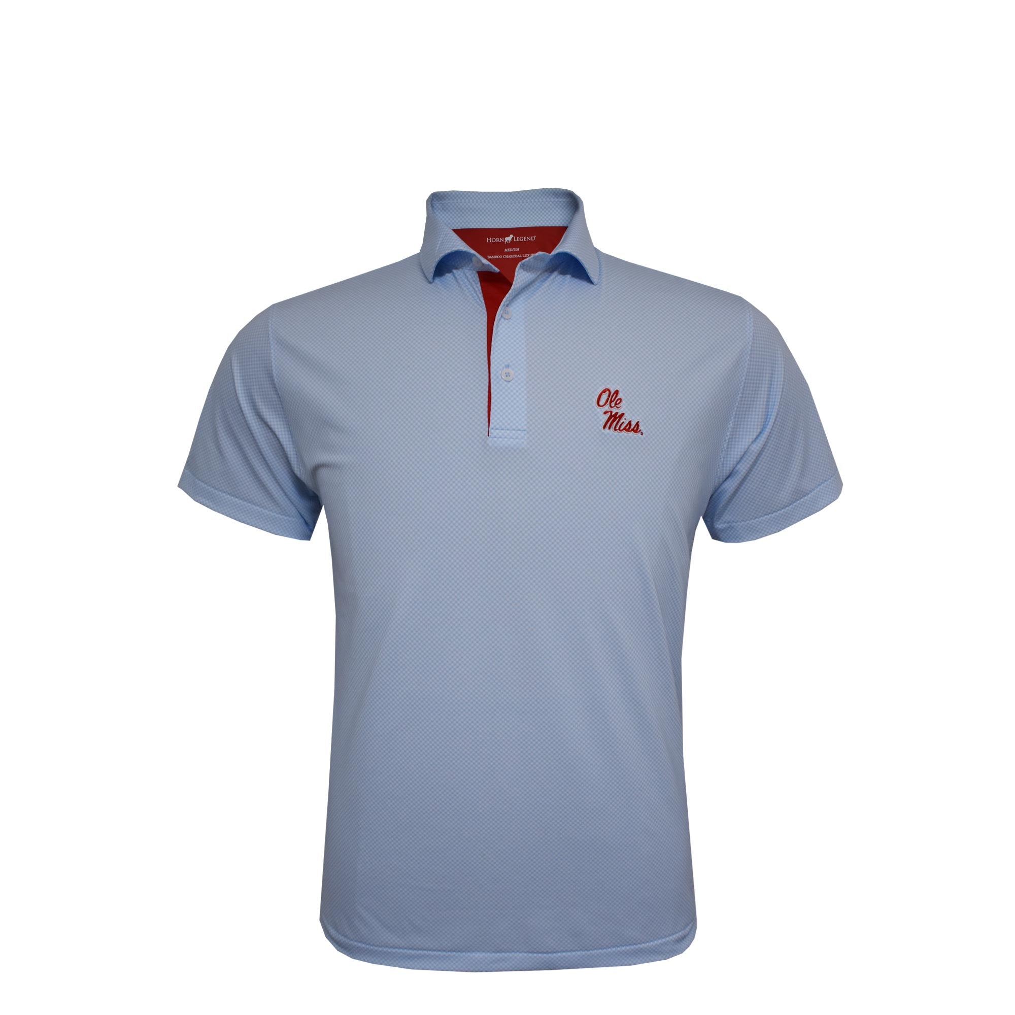 Horn Legend Gingham Polo Serenity/White