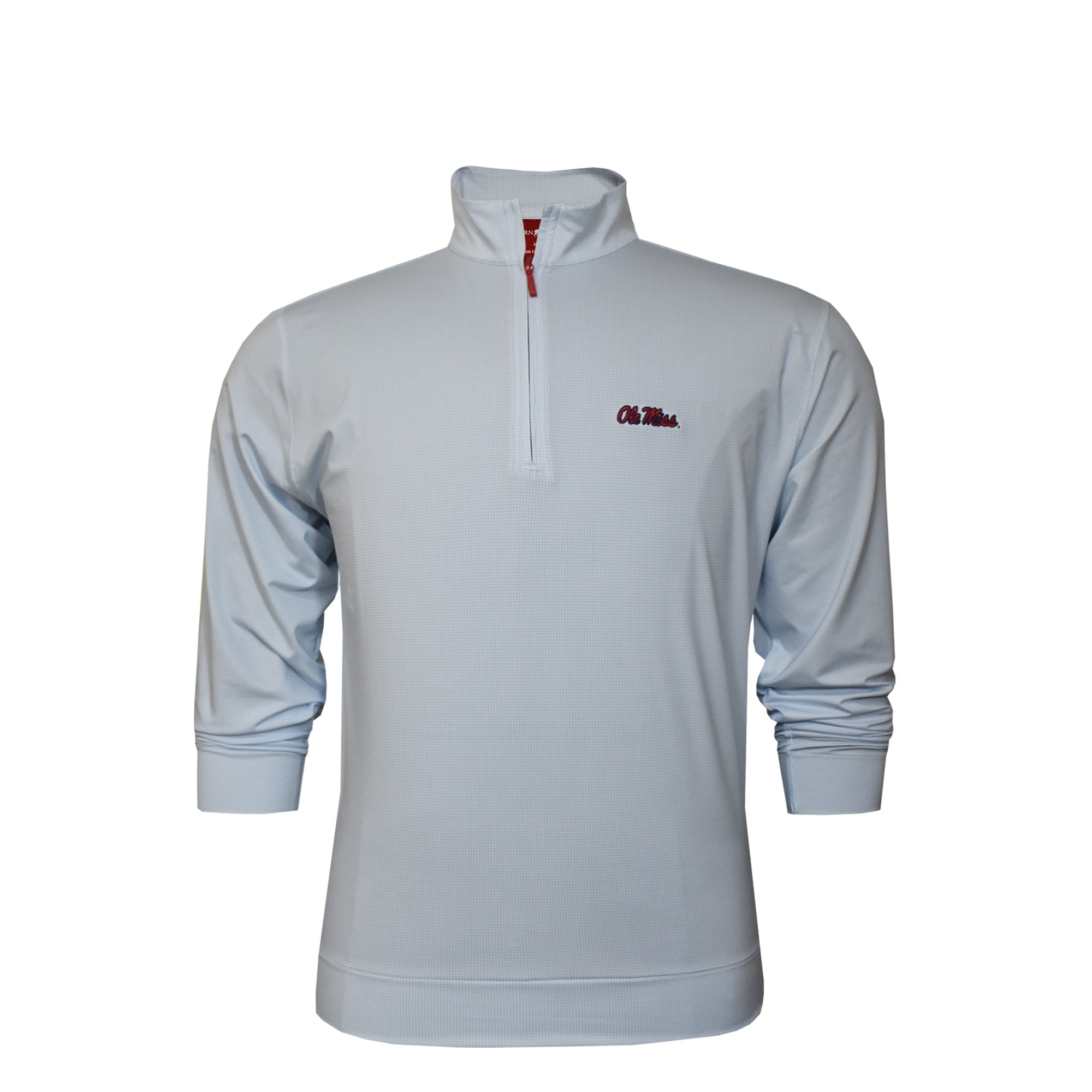 Horn Legend White/Serenity 1/4 Zip with Ole Miss Script