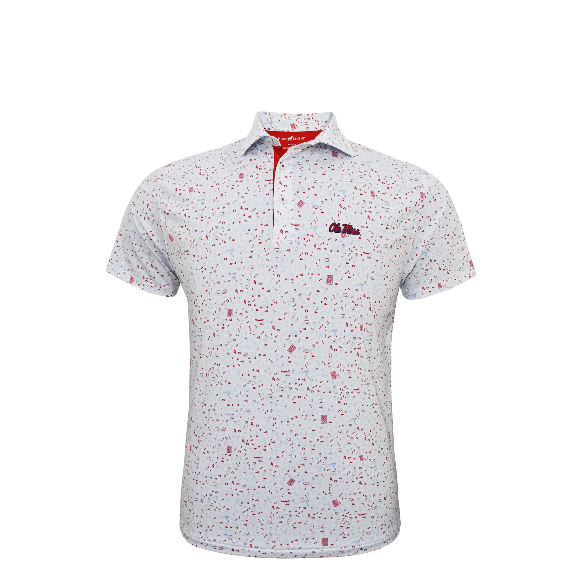 Horn Legend Golf Pattern Design Ole Miss Polo