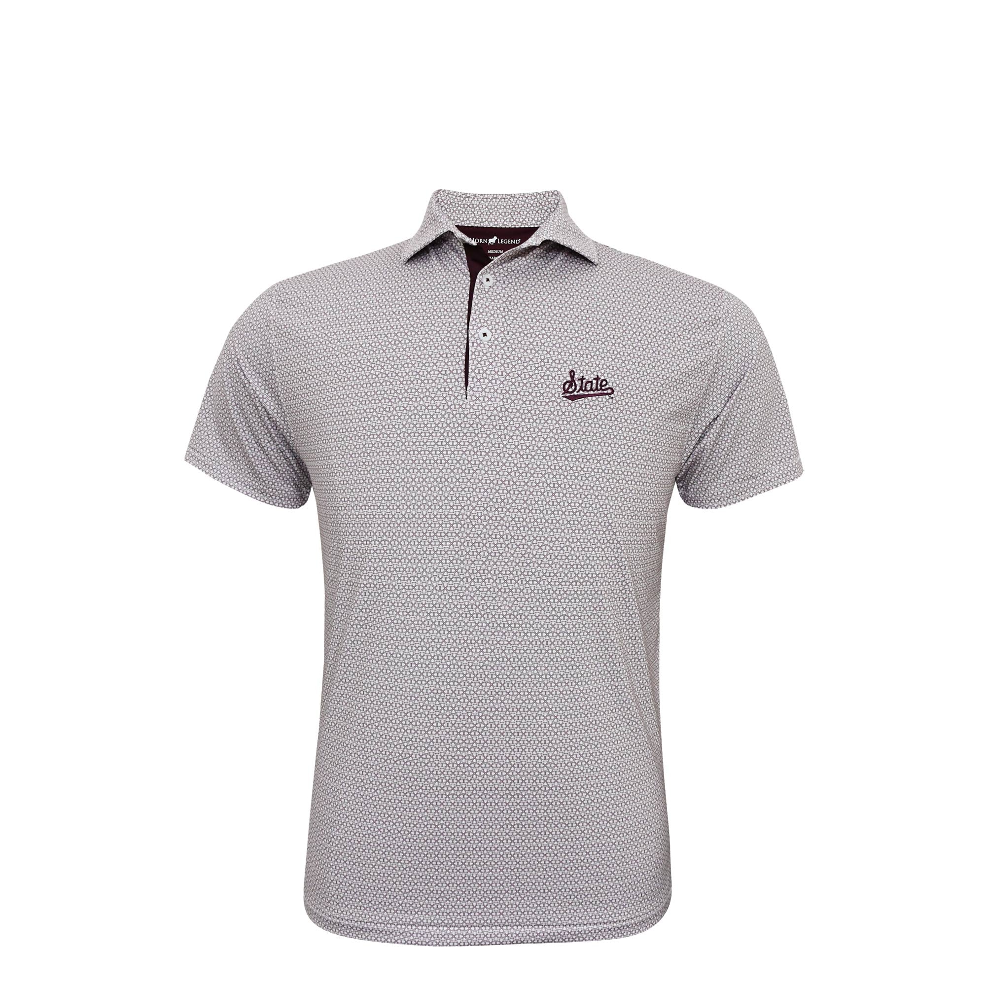 Horn Legend (2020) white/maroon/grey State Script Polo