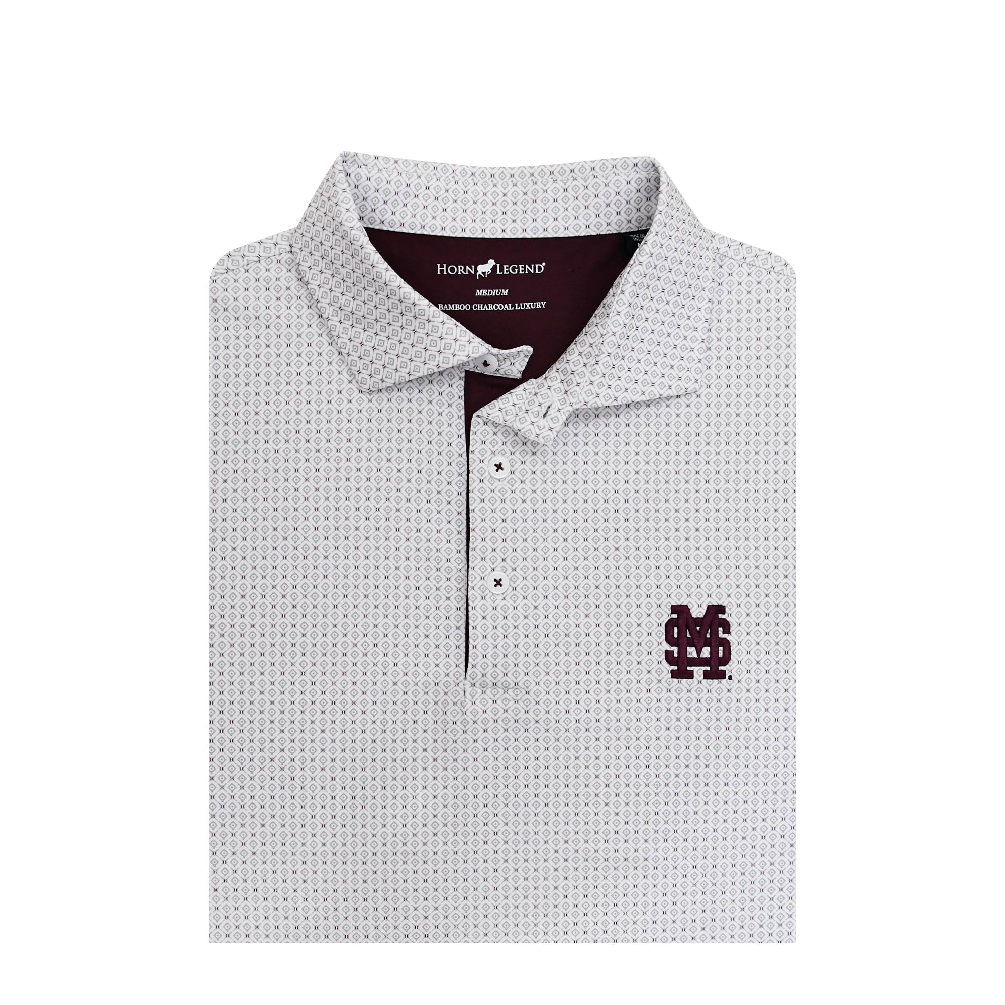 Horn Legend white/gray/maroon M over S polo